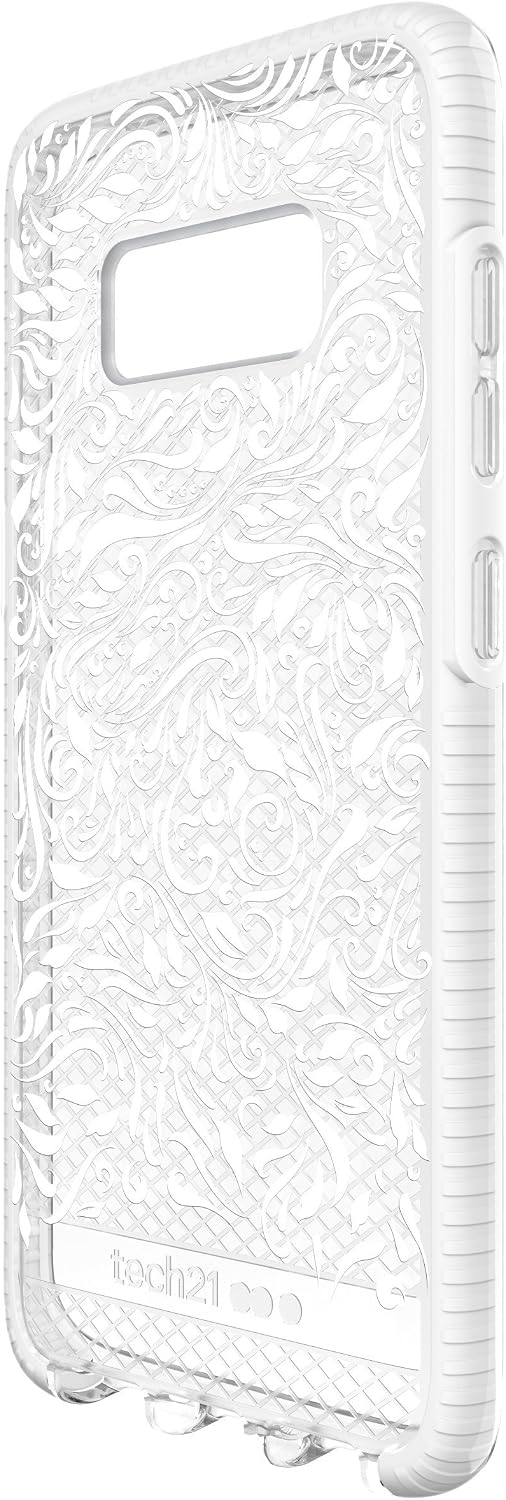 tech21 - Phone Case Compatible with Samsung Galaxy S8 - Evo Check Lace Edition - Clear/White