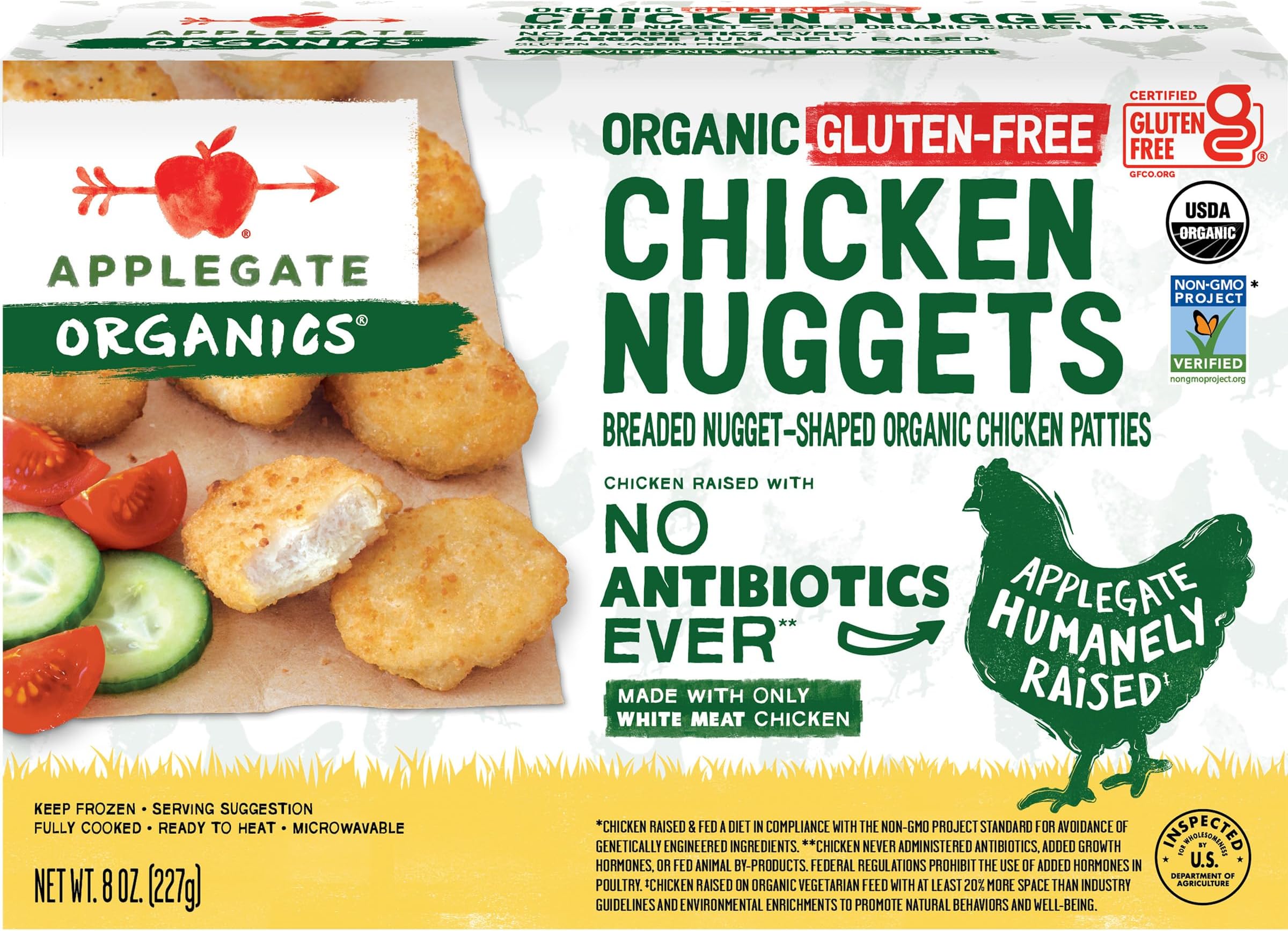 Applegate Organic Gluten-Free Chicken Nuggets, 8oz (Frozen)