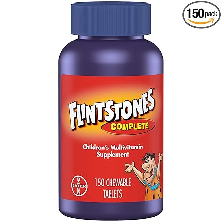 Flintstones Children's Complete Multivitamin Chewable Tablets, 150-Count Bottles (Pack of 2)