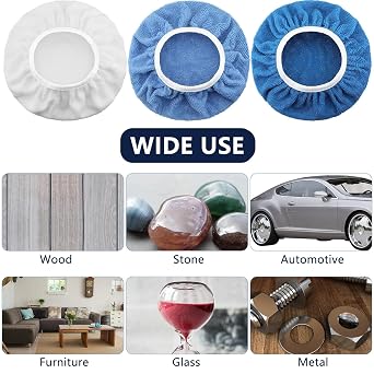 9 Pcs 9 to 10 Inch Bonnet Polisher Polish Pad, Buffer Waxers Bonnet Set Polishing Pads, Microfiber Car Wax Cover Kit, Car Polishing Bonnets Replacement, Car Polishing Mop for Orbital Buffer Polisher