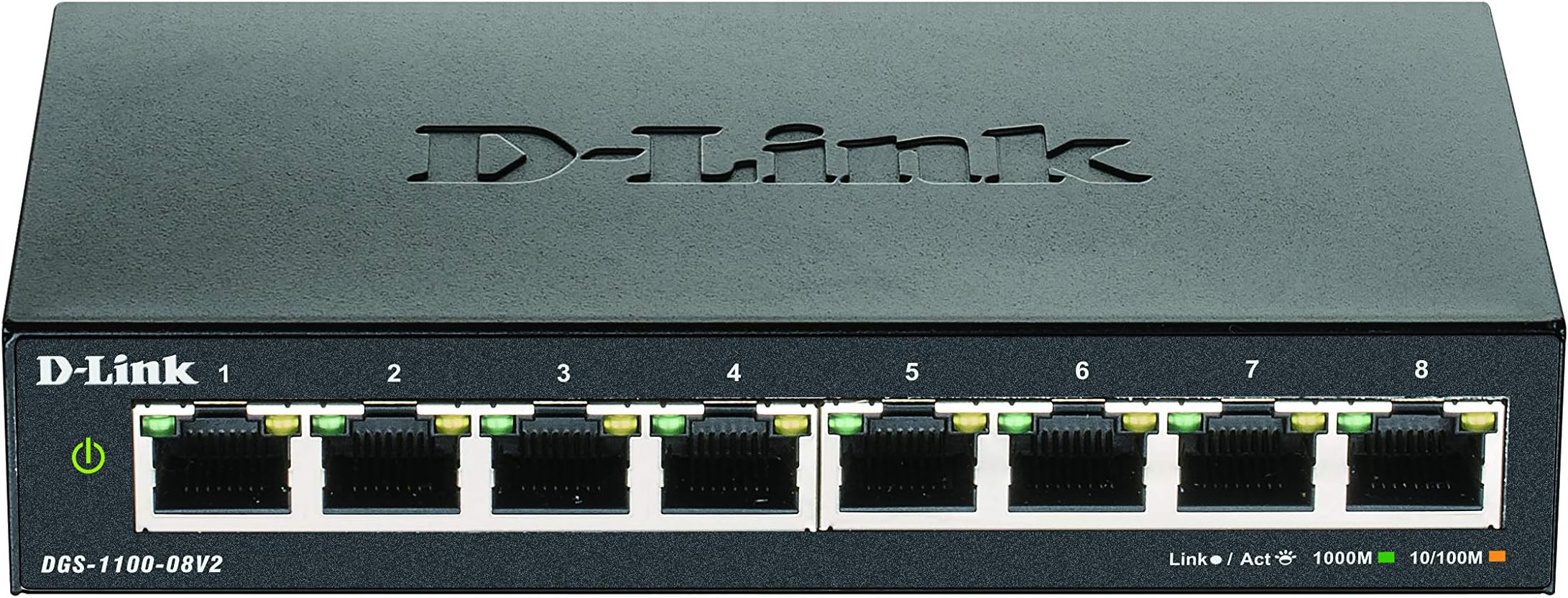 D-Link Ethernet Switch, 8 Port Easy Smart Managed Gigabit Desktop EEE Network Internet or Wall Mount (DGS-1100-08V2)