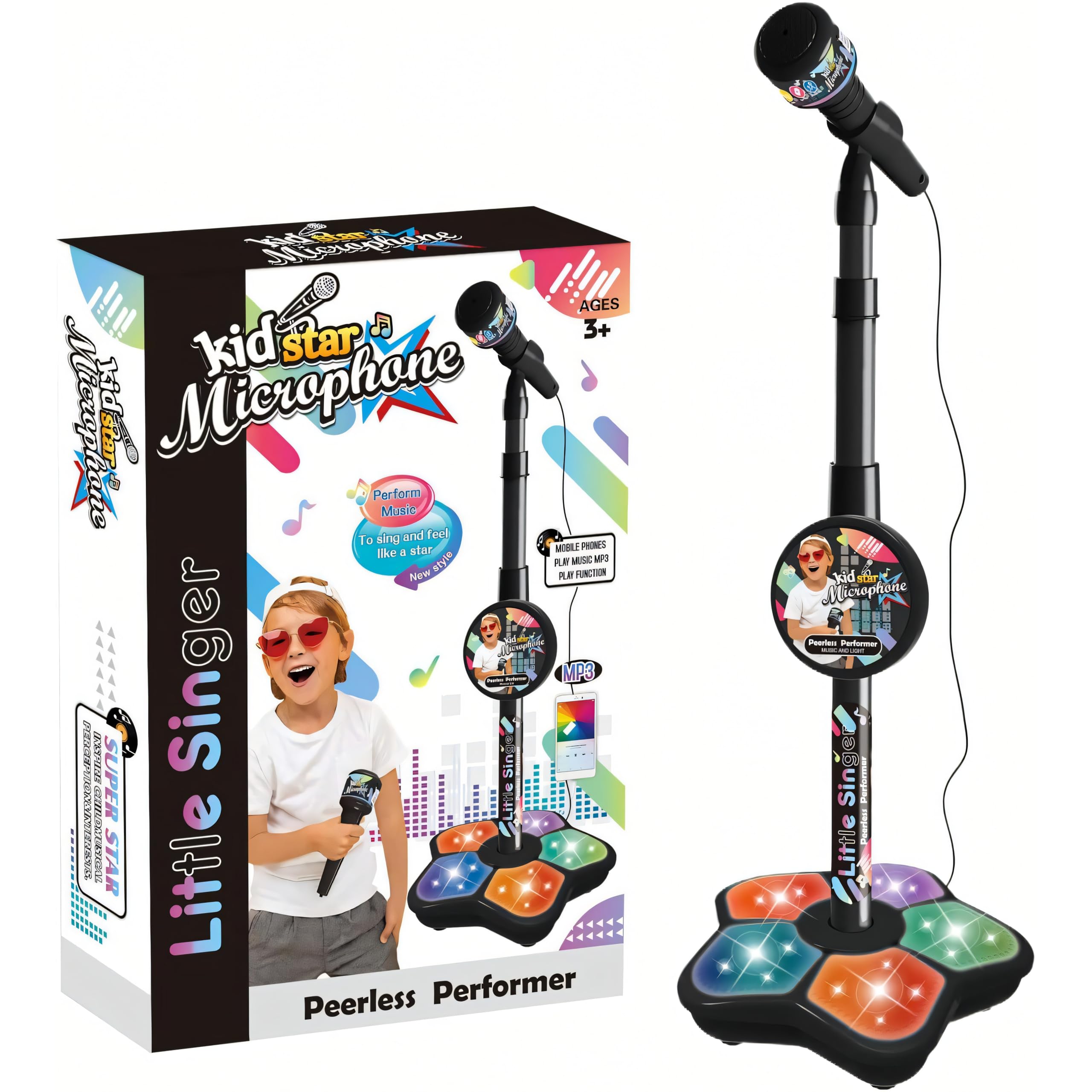 SGM karaoke machine - karaoke machine kids - kids microphone with Stand - MP3 Mode & Adjustable Stand Gift for Age 3+ Years Old Children - 5350A