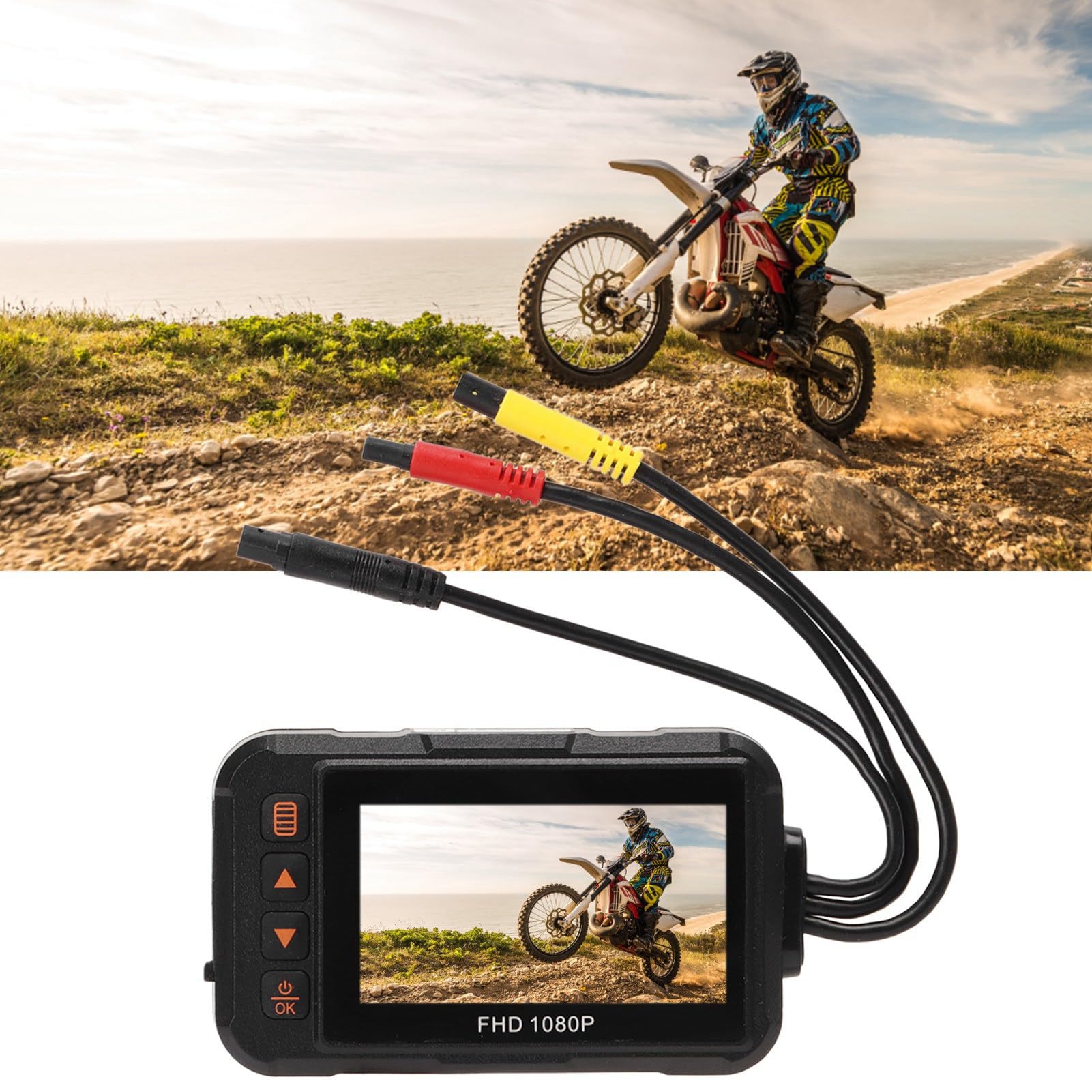 Motocyklowa, 3-calowy Ekran Motocyklowa GPS WiFi HD 1080p Przedni Tylny Rejestrator Wideo Jazdy, Nagrywanie w Pętli Wodoodporna Akcji Czujnik G Monitorowanie