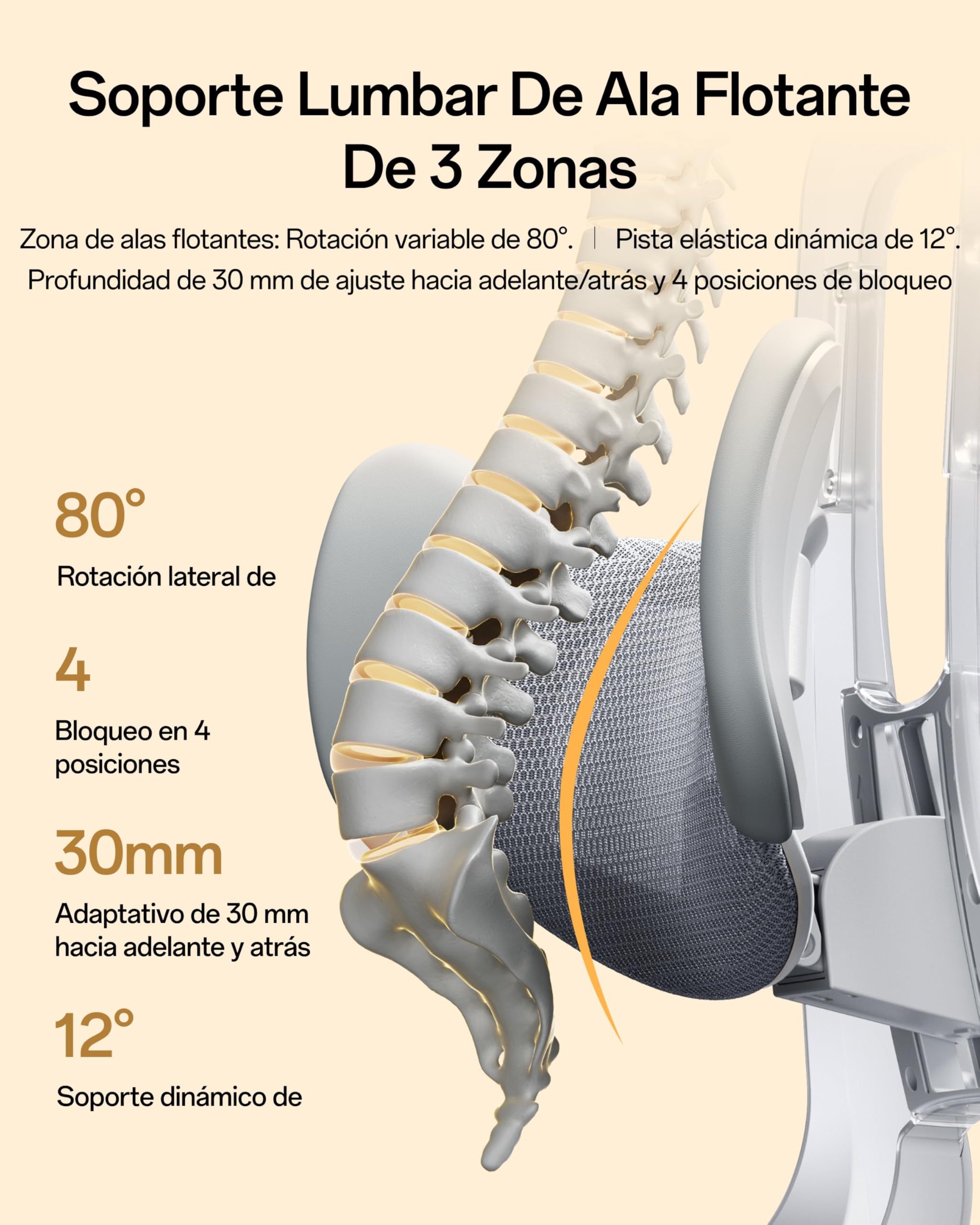 Hbada E3 Air 2026 Edition Silla Ergonómica Oficina con Soporte Lumbar 3 Zonas, Reposacabezas y Brazos 4D, Ajuste Automático de Peso, Reclinable 140°, Comfy Home Office Chair