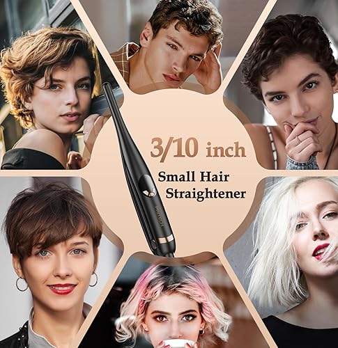 Miniatura 6 de Planchas pequeñas para cabello corto, plancha plana fina de 310 pulgadas para cabello corto, corte Pixie y flequillo, alisador de pelo pequeño de