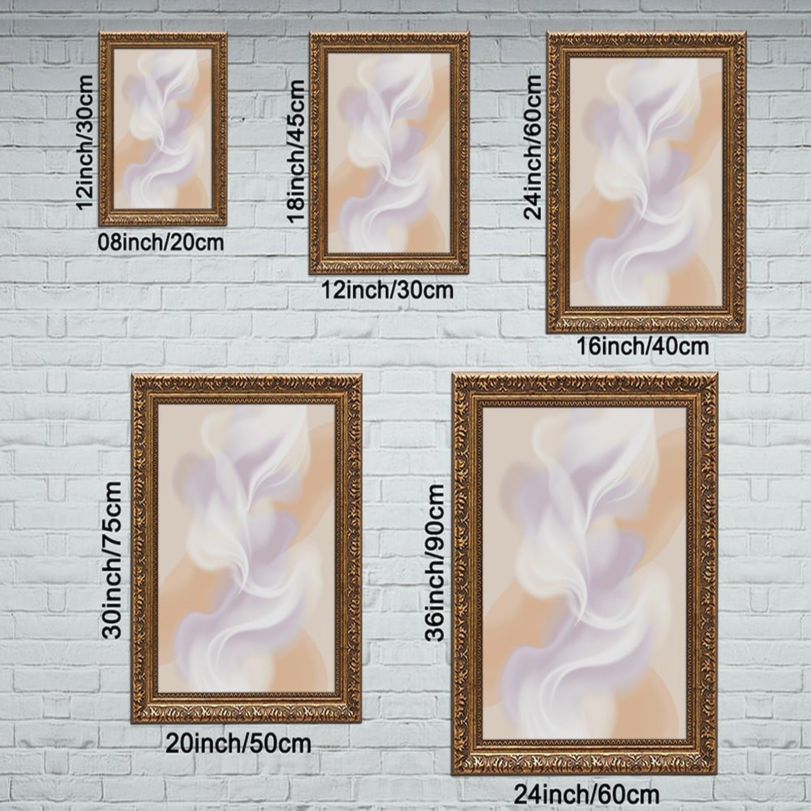 ELKPDOE Leinwandposter, weich, neutral, Beige, Rouge, abstraktes und minimalistisches Poster, Schlafzimmer-Dekor, Sportlandschaft, Büro, Raumdekoration, Geschenk, Retro, goldener Rahmen, 40,6 x 61 cm