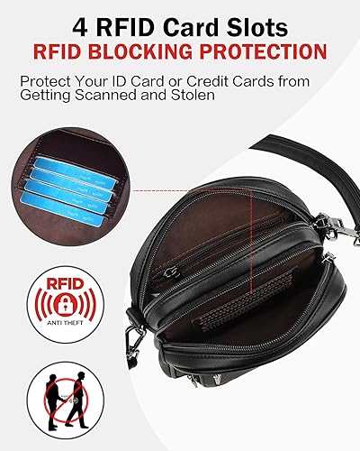 Miniatura 3 de FADEON Monederos pequeños para mujer, bolsos cruzados de cuero sintético de diseñador, mini bolso cruzado para viaje, bolsa de hombro, ranuras para