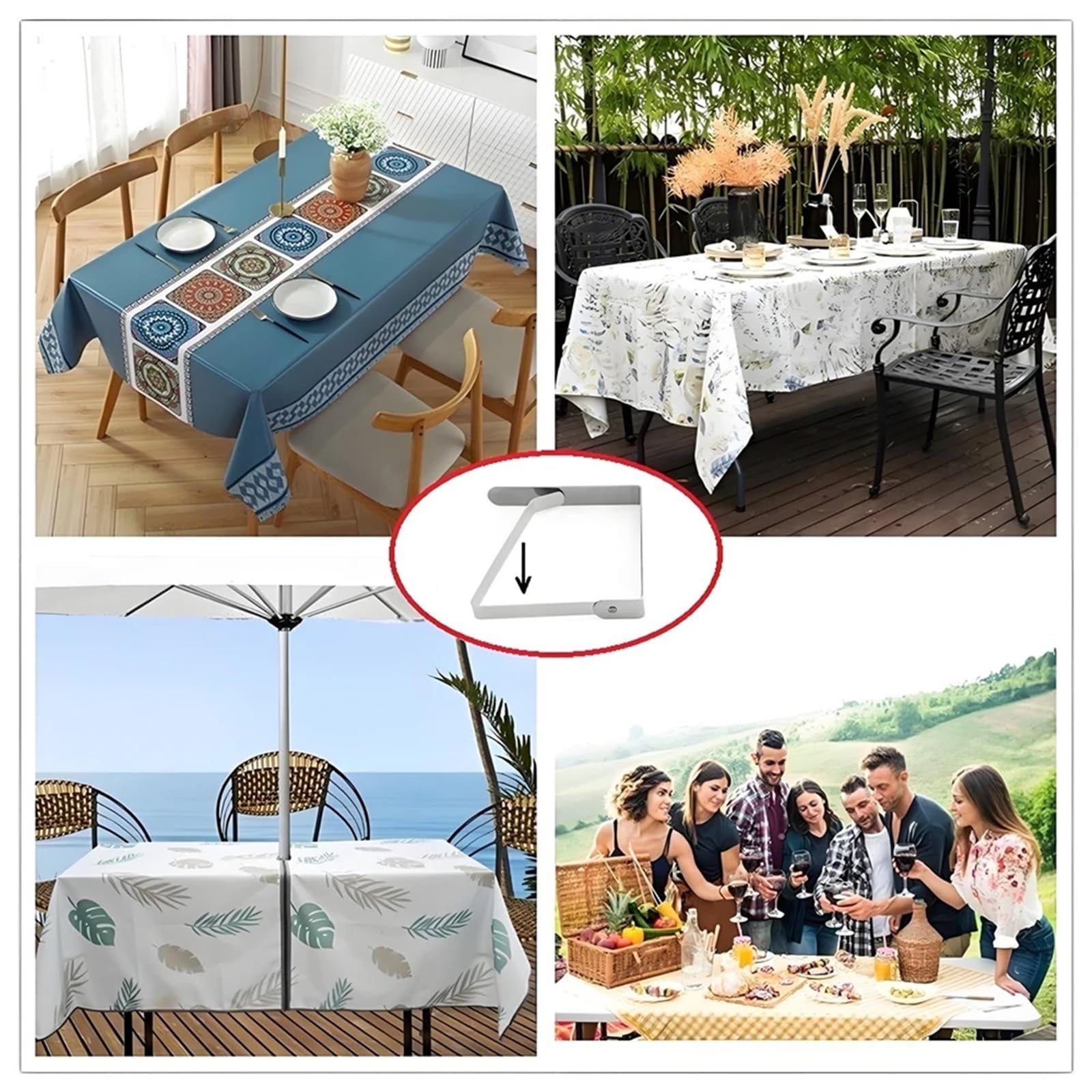 Tischdeckenklammern, Picknick-Tischdeckenklammern, 8–24 Stück, Edelstahl, Tischdeckenklemmen für den Außenbereich, Terrasse