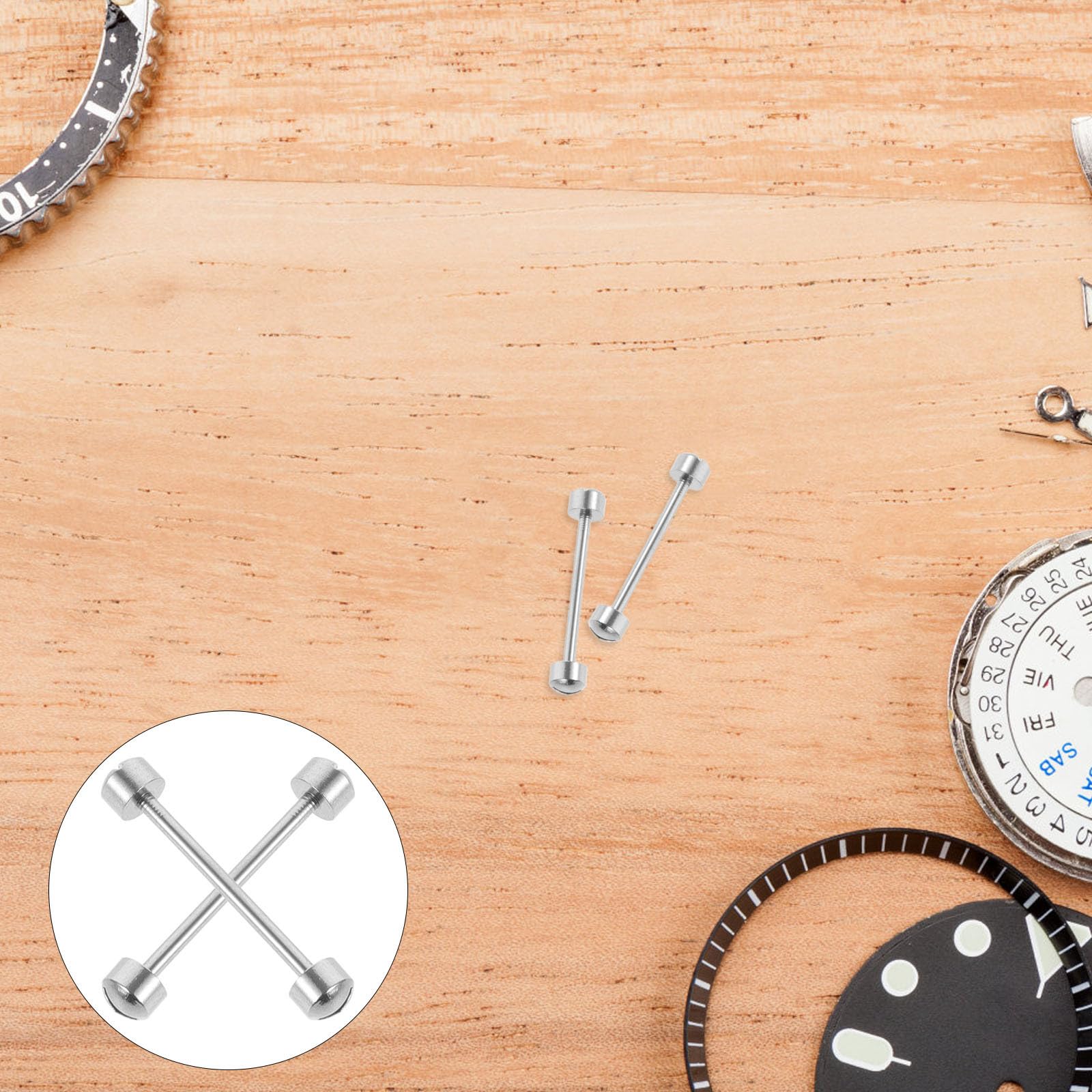 KICHOUSE Varillas de Tornillo para Correa de Reloj 2piezas Metal Plata Fácil Instalación para Reparación de Relojes y Mantenimiento de Pulseras