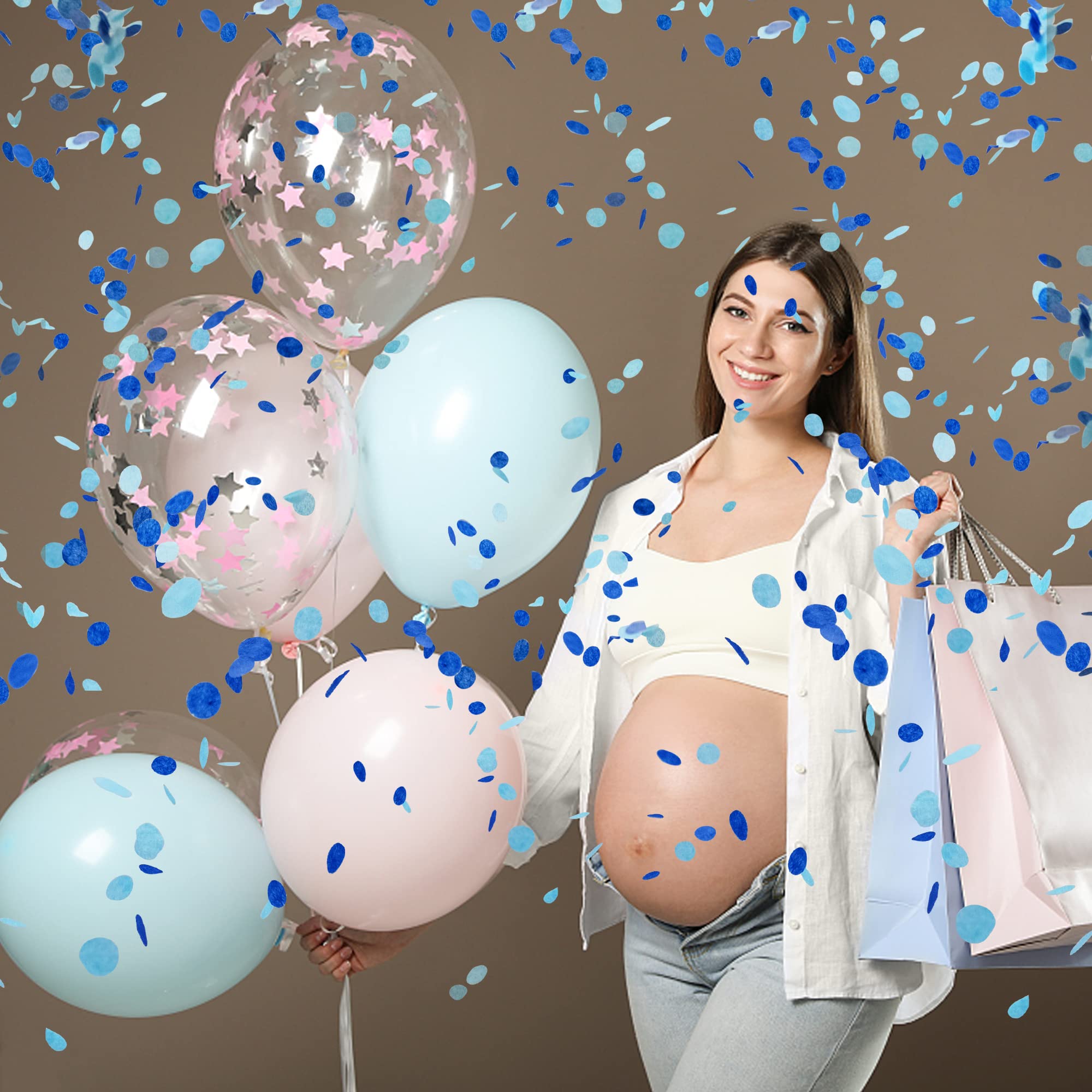 Papier konfetti do ujawnienia płci, ślub, urodziny, ukończenie szkoły, baby shower, rocznicę, Boże Narodzenie, Nowy Rok, zabawne artykuły imprezowe, dekoracje i upominki (niebieski)