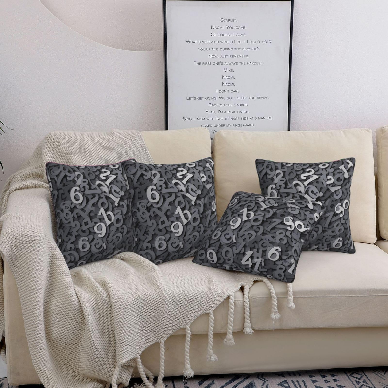 Housses de coussin de qualité supérieure grises et rustiques 45x45 cm