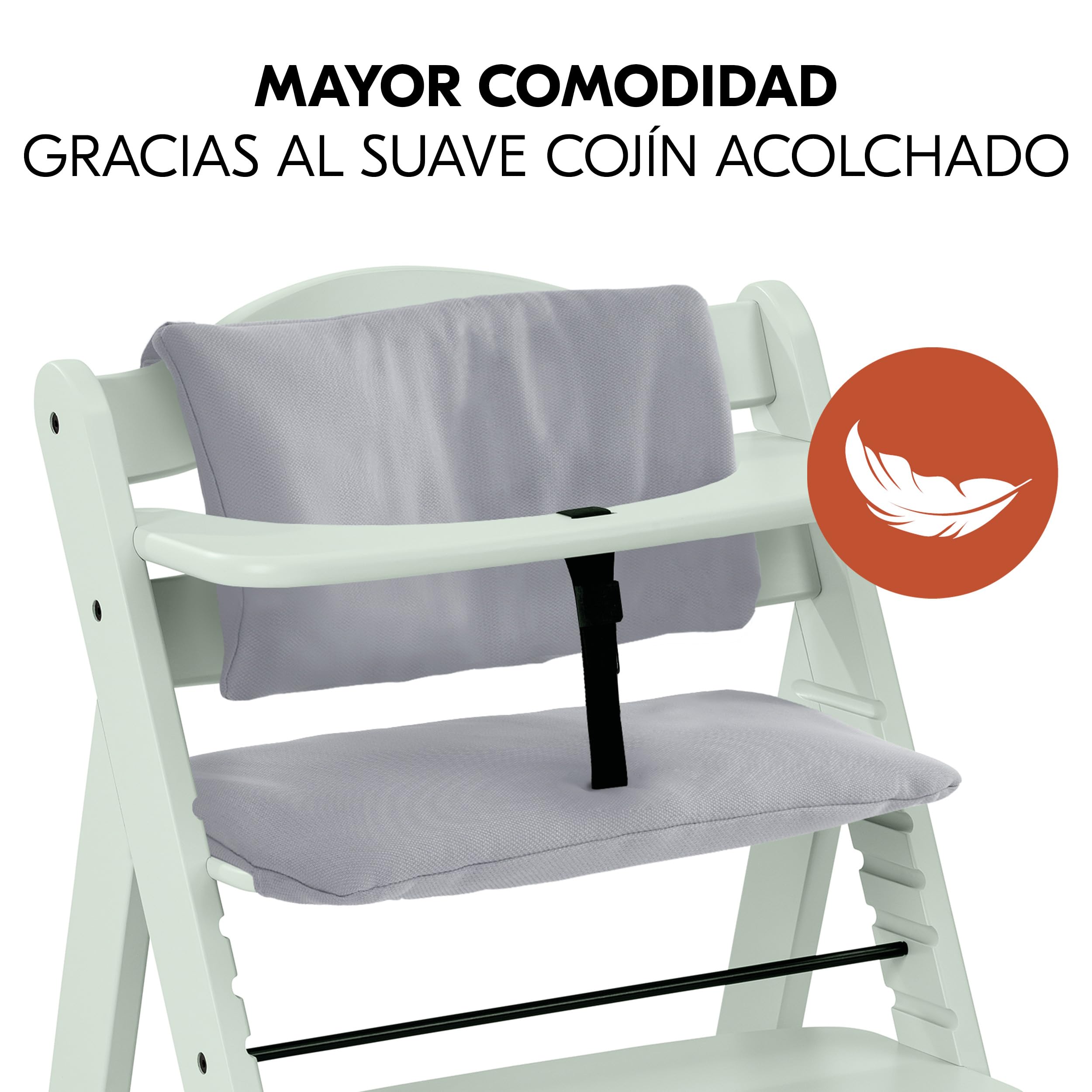 hauck Alpha Plus Newborn Set Trona Evolutiva Recién Nacidos con Hamaca Cojín y Arnés - Silla Alta de Madera para Bebés desde el Nacimiento - Tronas Primeras Comidas para Niños