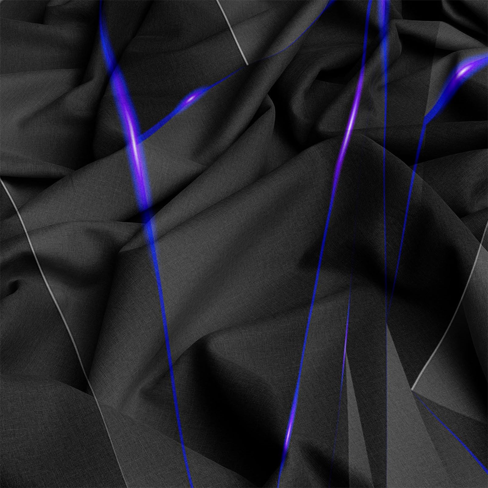 Copripiumino 135x200 cm Triangolo Solido Geometrico Nero Set Copripiumino in Microfibra Cotone, Reversibile Biancheria da Letto 3 Pezzi, Copripiumone con Cerniera e 2 Federe