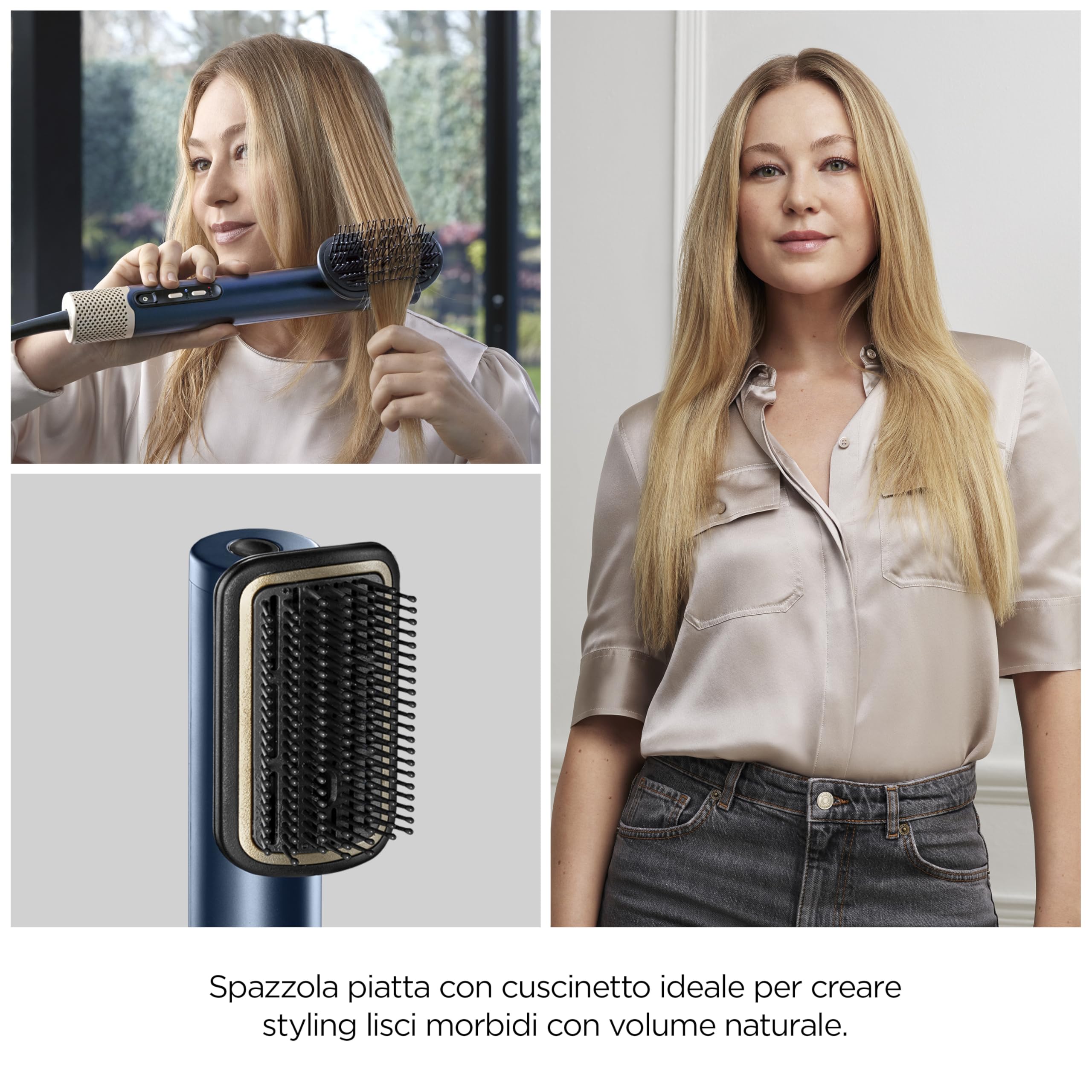 BaByliss Air Wand, Asciugacapelli, Piastra Lisciante e Styler, Tutto in uno, da capelli bagnati ad asciutti, anti-crespo, nessun danno da calore, 3 accessori, AS6553E - Amazon Exclusive