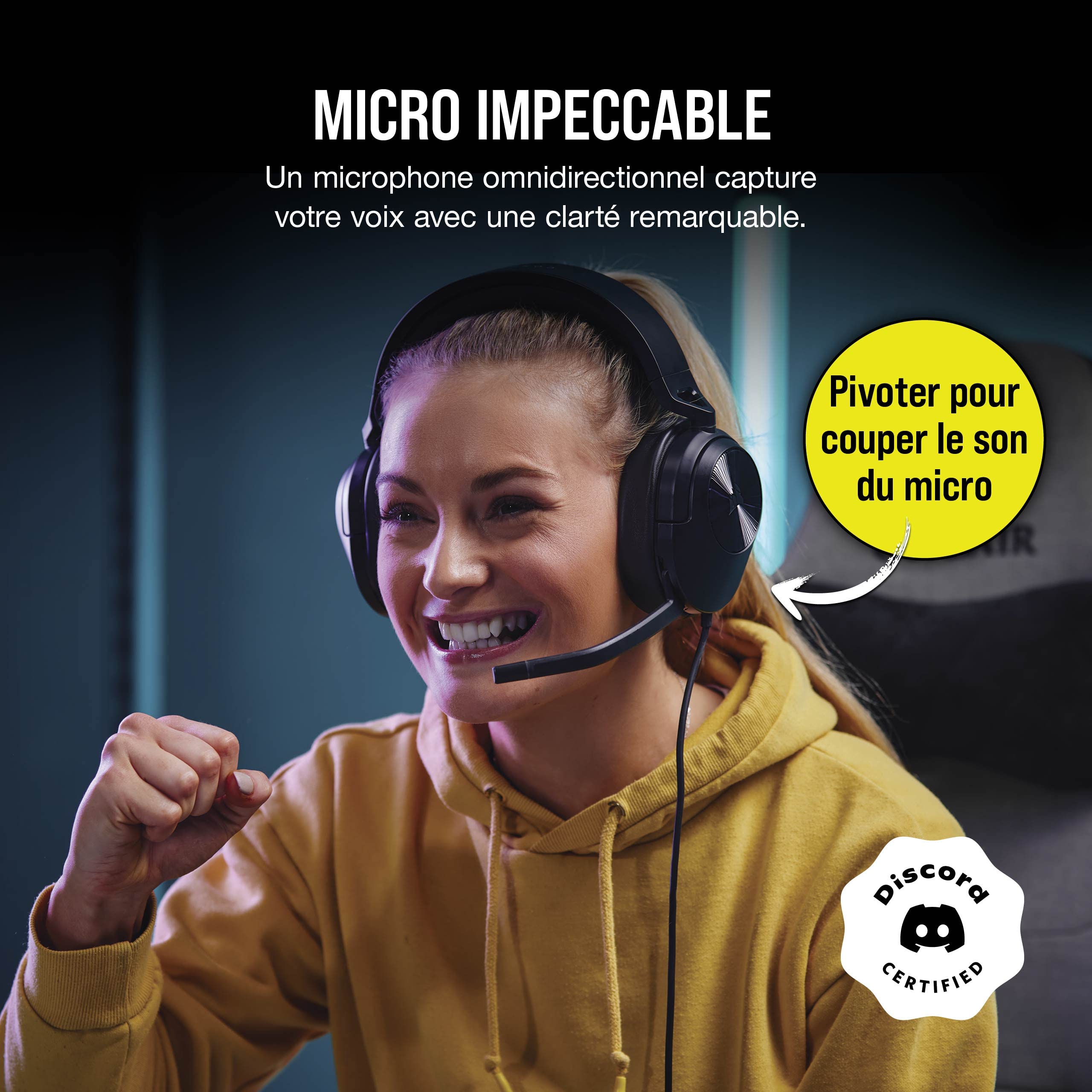 Corsair HS55 Surround Casque de Jeu Filaire Multiplateforme Léger - Son Surround Dolby 7.1 - Compatible iCUE - PC, Mac, PS5, PS4, Xbox, Nintendo Switch, Mobile - Carbone - 3