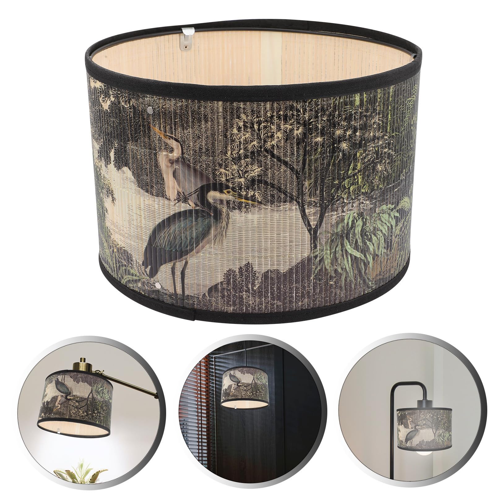 Paralume 12 Pollici in Bambù per Lampada a Sospensione Decorazione Naturale e Calda per Casa e Ufficio Coprilampada Durevole Installazione Semplice