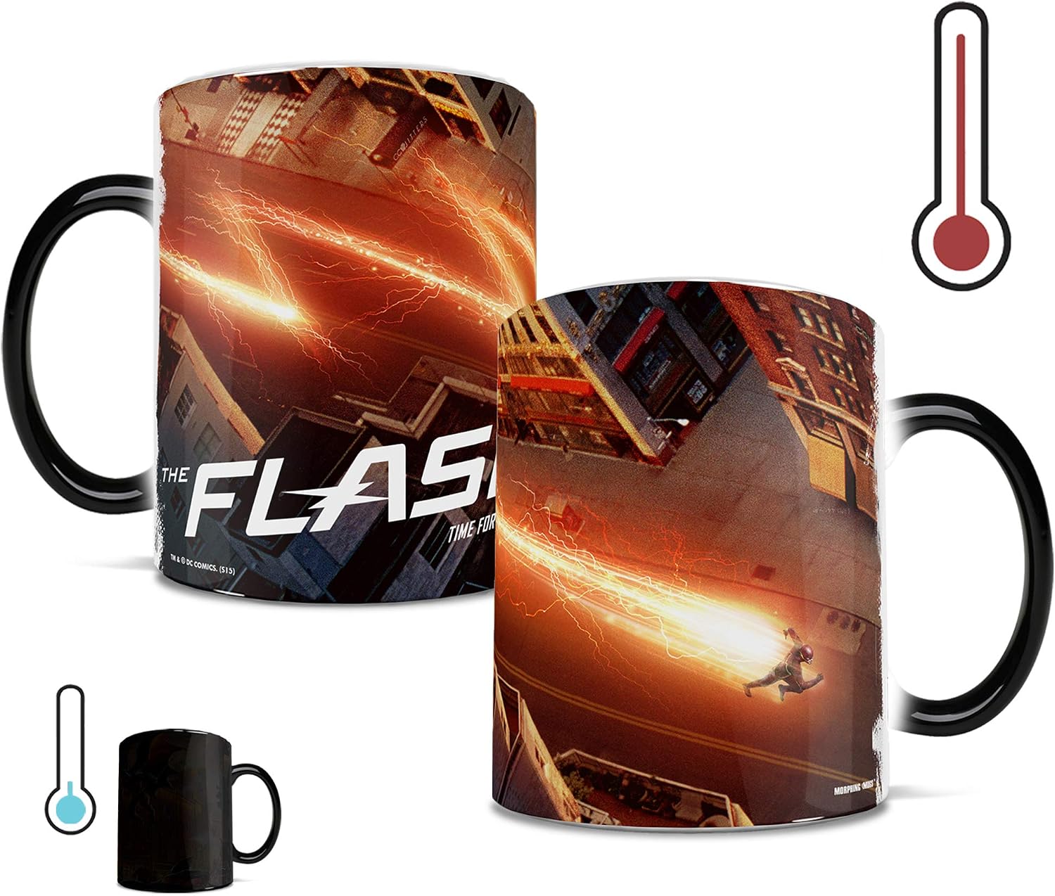 Morphing Mugs Flash (Time For A Hero) Ceramic Mug, Black