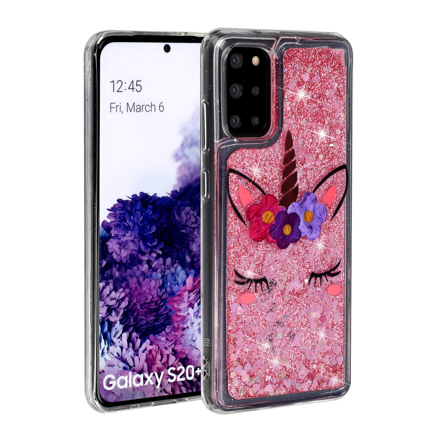 Samsung Galaxy S20 FE 5G / S20 Lite Liquid Case,3D Glitter Quicksand Flowing Liquid Sparkle Cute for Girls Clear Transparent TPU Silicone Shockproof Cover Case for alaxy S20 FE 5G,XYL Unicorn