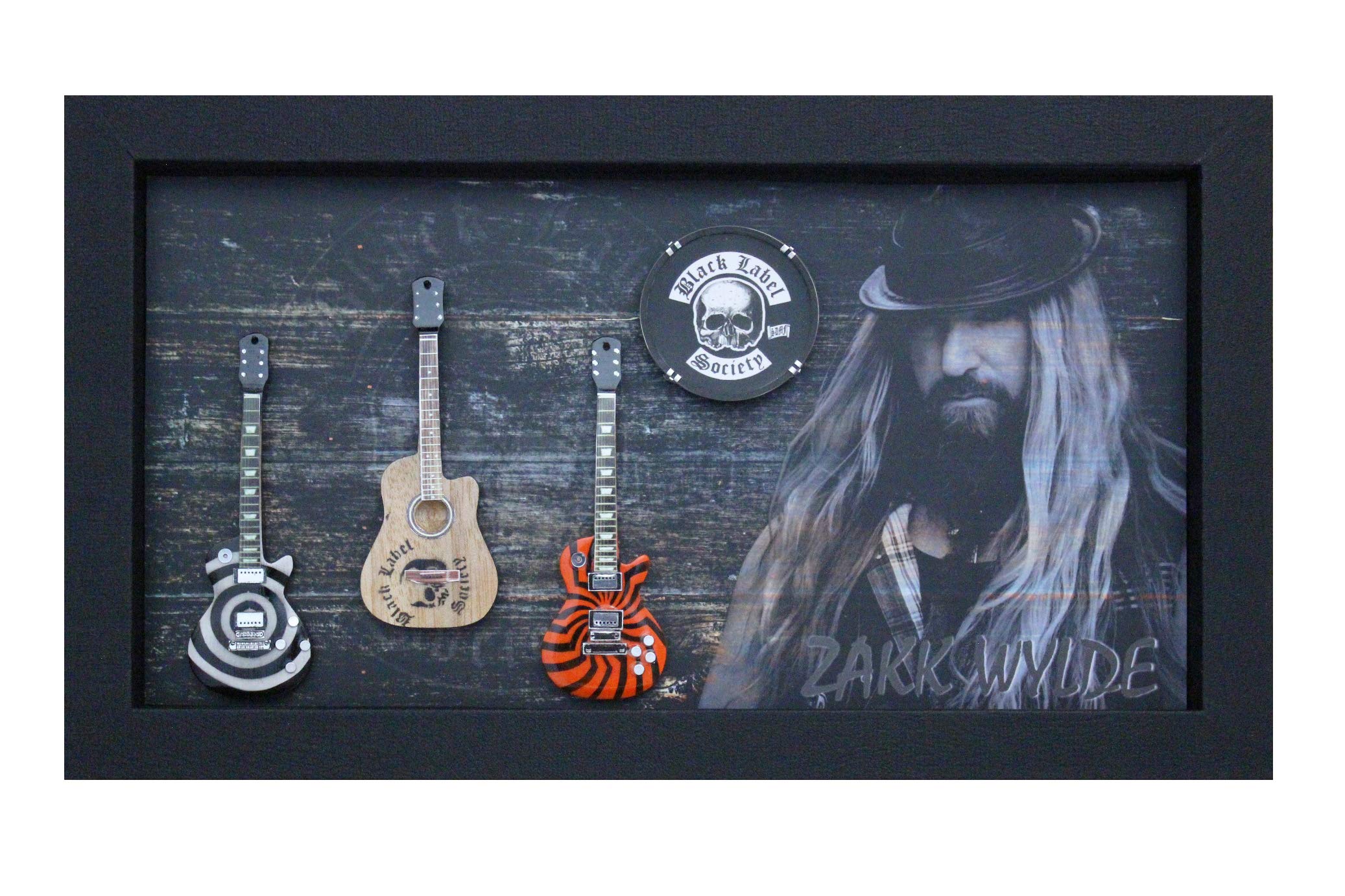 Rock Guitar Miniatures Black Rgm9071 Zakk Wylde Miniature Guitar Collection In Shadowbox Frame