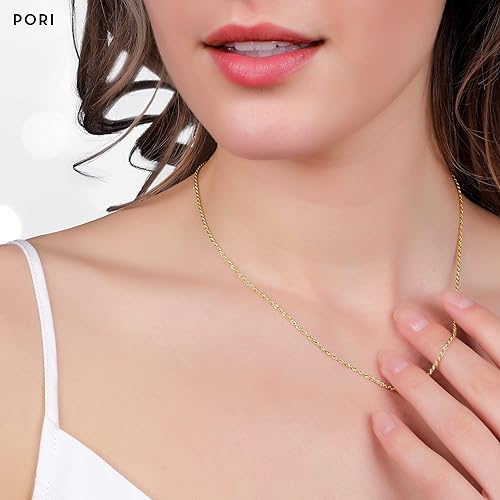 Miniatura 3 de PORI JEWELERS 18K Yellow Gold 1.5MM, 1.8MM, 2MM, 2.5MM, 3MM, 4MM, or 5MM Diamond Cut Rope Chain Necklace Unisex Sizes 16"-30"