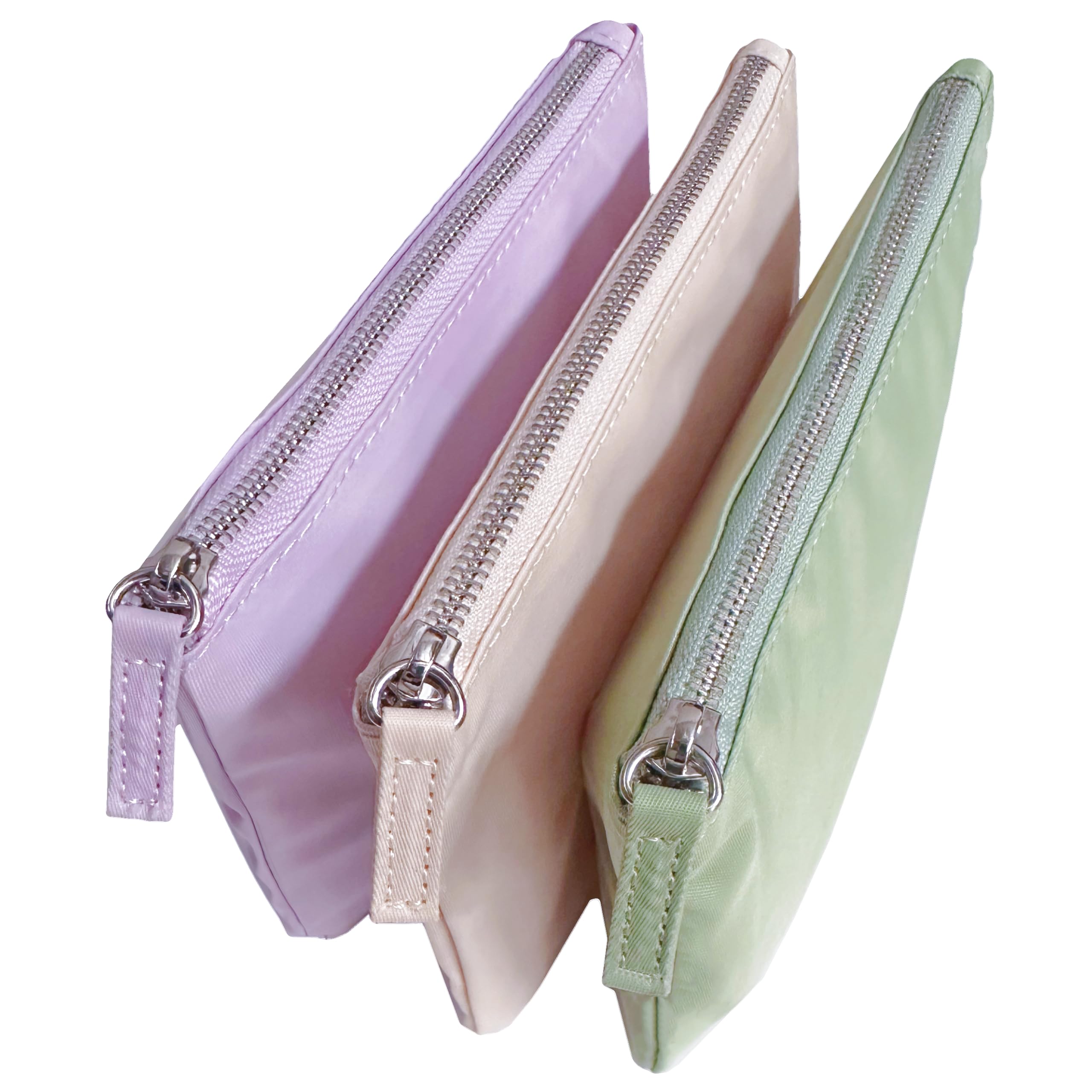 Honeycat Mini Bag Organizer: Accordion Clutch 3 in 1 Compartment Travel Zipper Compact Cosmetic Accessory Pouch in Pastel Dusk Color