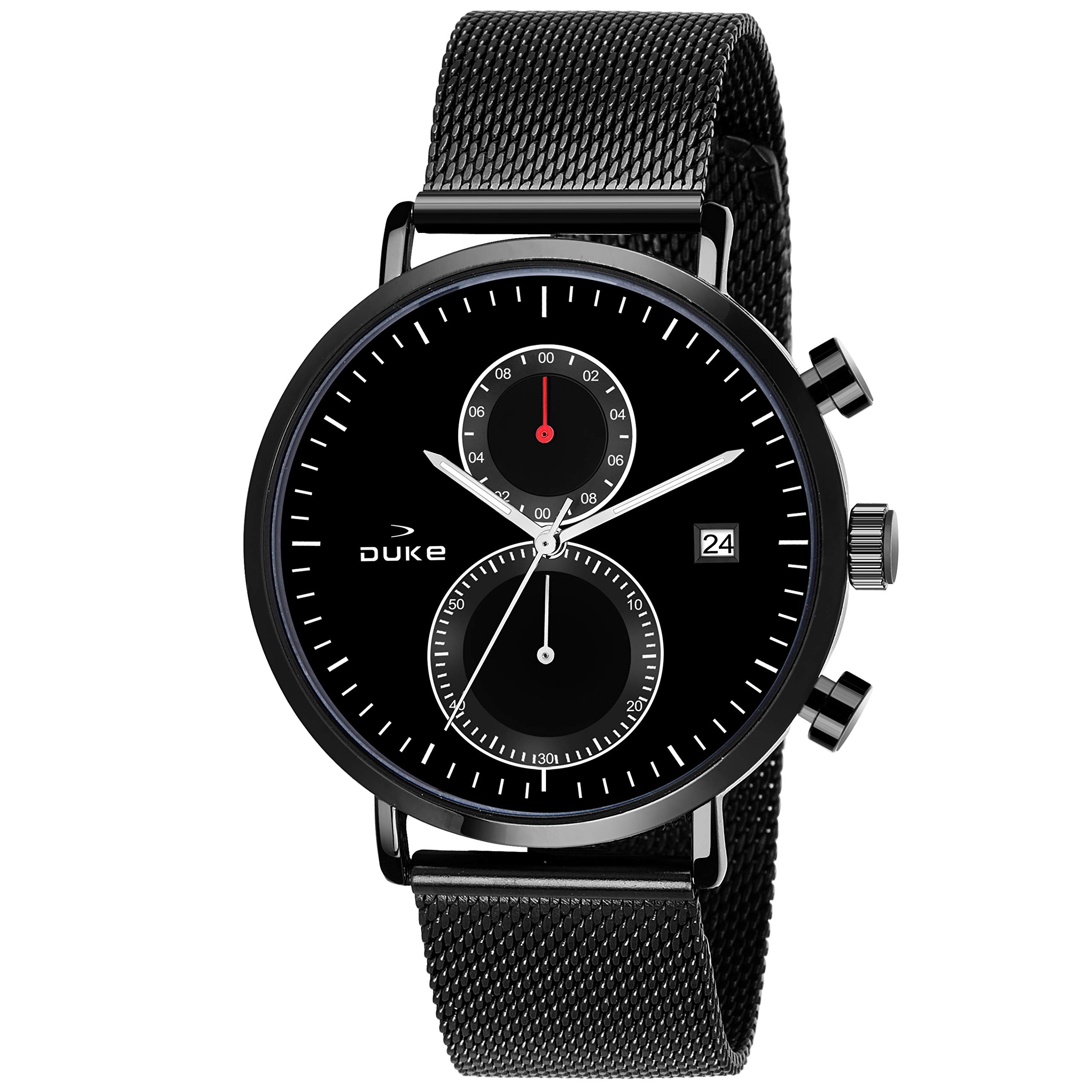 Duke Solid Stainless Steel Strap| Metal Body| Water Resistance| Trendy Design| Push Button| Durable| Chronograph Men’s Watch- Black Dial (B07YGRLJTG) Amazon Price History, Amazon Price Tracker