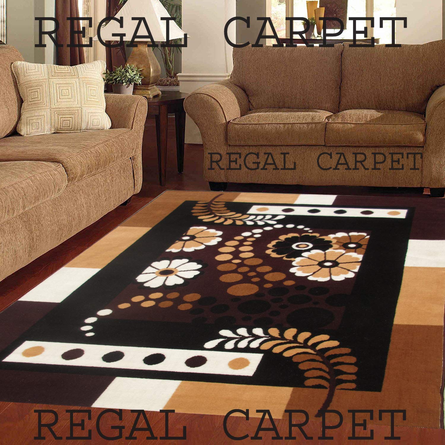 Regal Carpet Most Demanded Elegant Modern Floral Rectangular Carpet 150 X 200 Cm (5X6.8 Feet) Brown Multi, Polypropylene