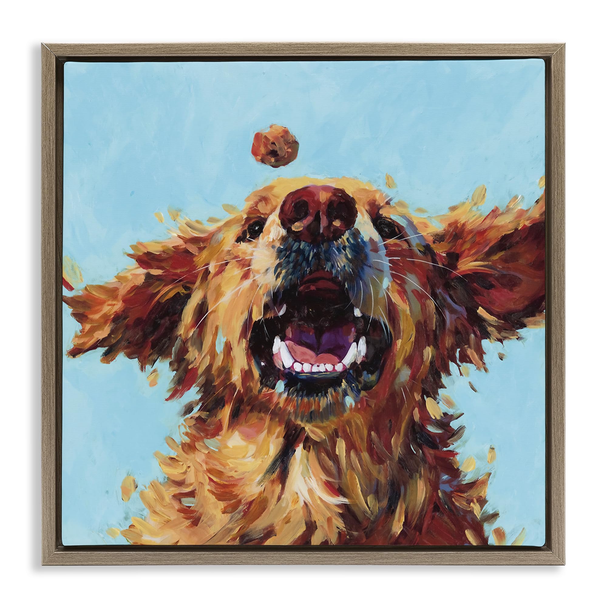 'Treato Loyal Dog'| Floating Frame Canvas Art