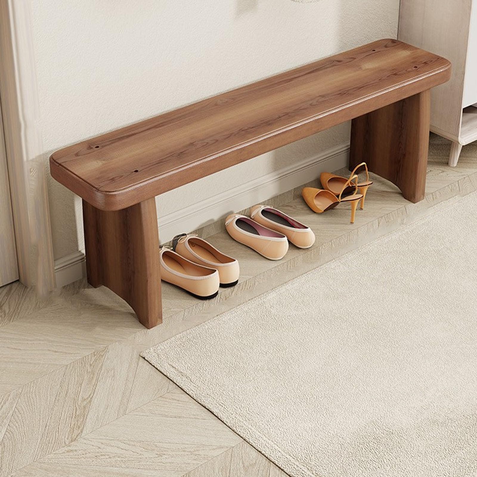 LWJSOCP Small Indoor Shoe BenchWooden Shoe Rack Bench for EntrywaySolid Wood Entryway Shoes Changing StoolShoes Rack Stool for Hallways Living Room Bedroom90cm