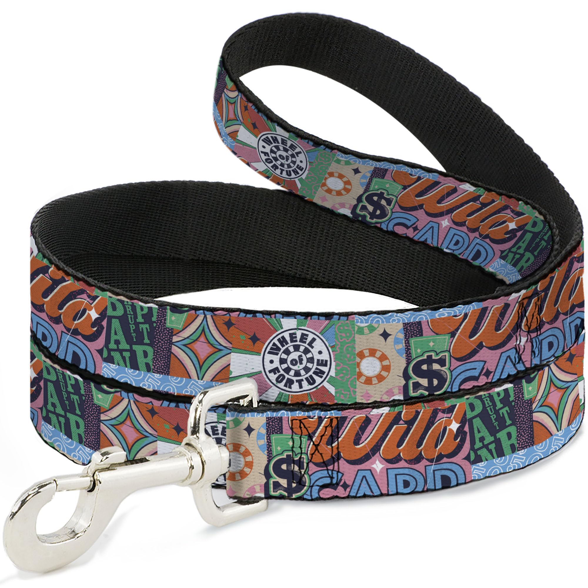 Sony Pictures Laisse pour Chien avec Logo Wheel of Fortune et Collage Wild Card Multicolore 1,8 m de Long 2,5 cm de Large