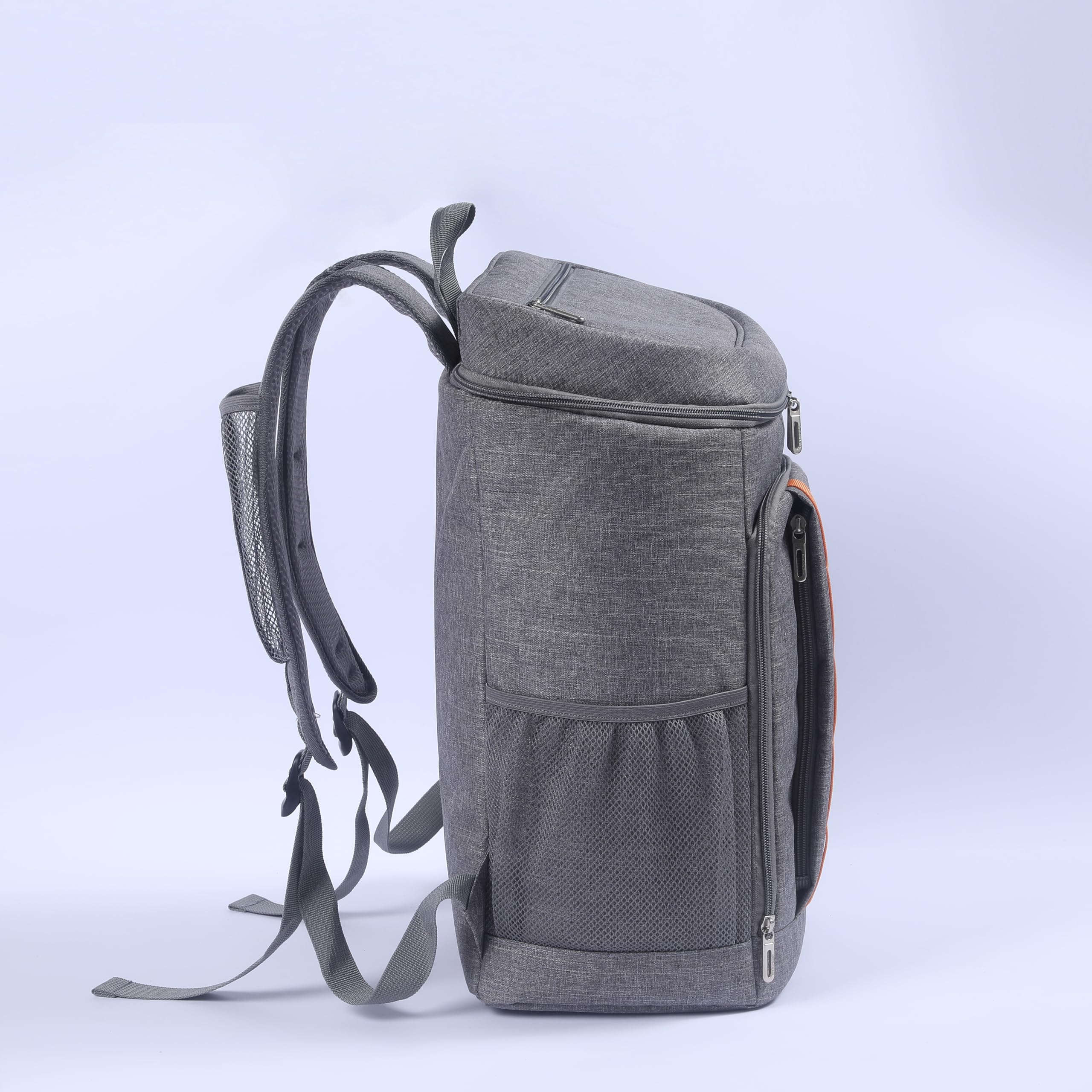 28L Kühl Rucksack Kühlrucksack Kühltasche Picknicktasche Groß Isoliert Cooler Bag Männer Frauen für Strand/Picknick/Camping/Grill/BBQ/Wandern (Grau)