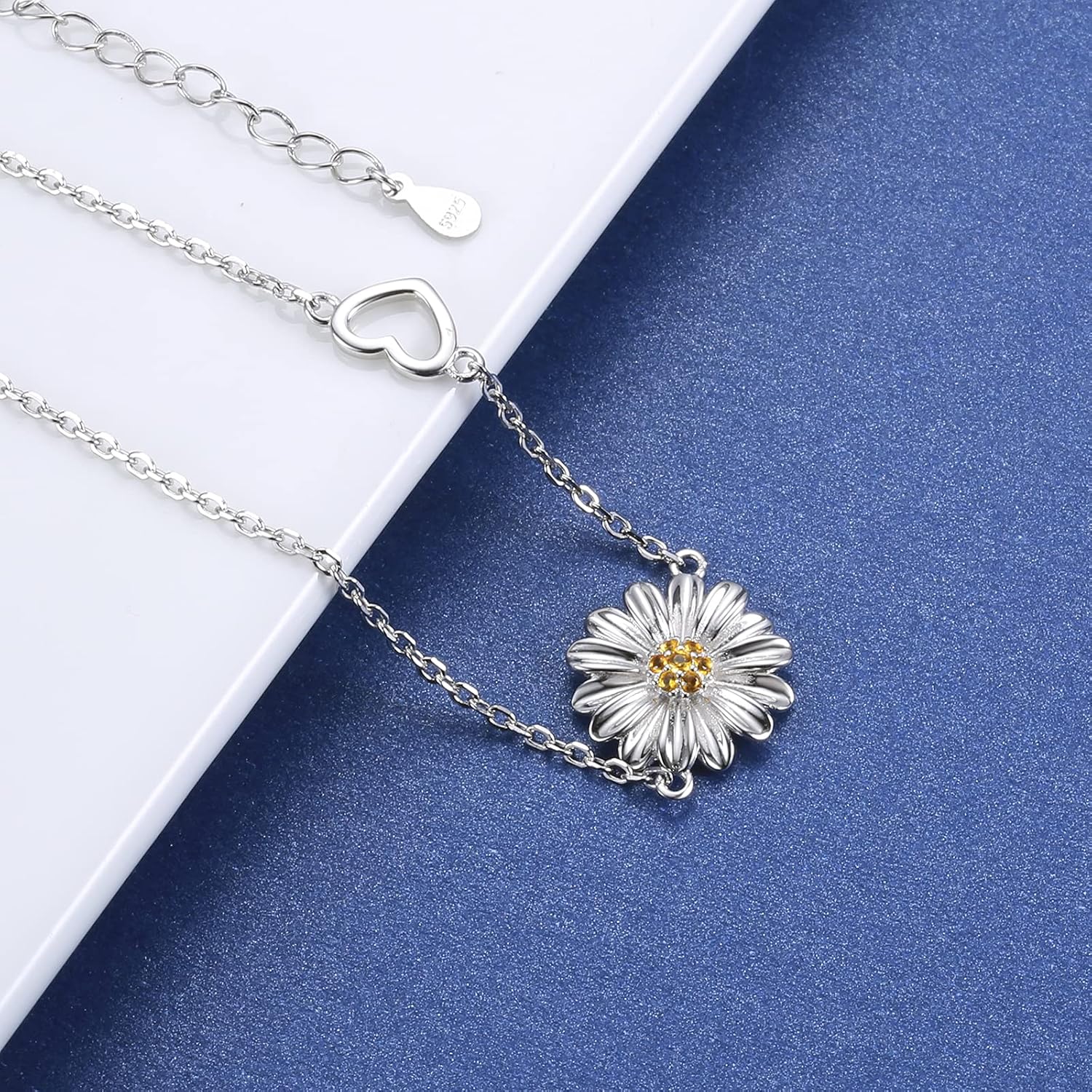 APOTIE Sterling Silver Daisy Flower Bracelet Adjustable SunflowerJewelry Gifts for Women Birthday (Bracelet) - Image 3