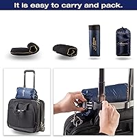 Vista 5 de alkamto Cómoda almohada de espuma viscoelástica para viajes y campamento con funda de algodón extra, bolsa portátil fácil de llevar, funda