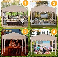 Pavilion JUMMICO 3x3 m, Impermeabil, Stabil, Rezistent la iarnă, Înălțime reglabilă, Cort de grădină 7