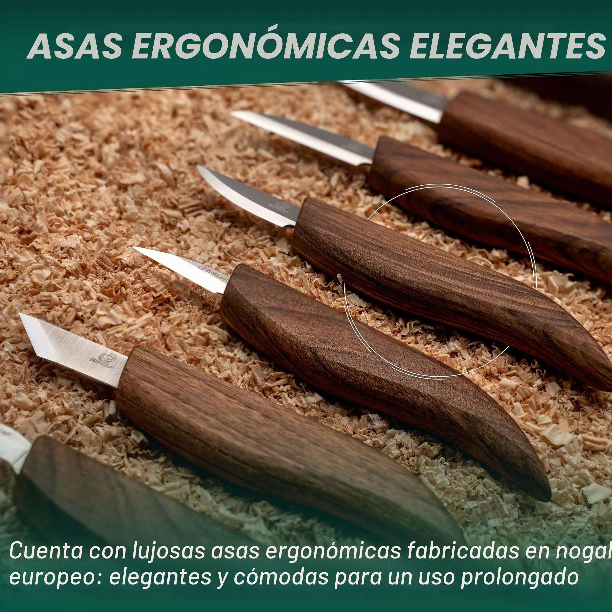 BeaverCraft Kit de Talla de Madera de Lujo S18X - Juego de Cuchillos para Tallar - Juego de Cuchillos para Tallar - Kit para Trabajar la Madera S18X
