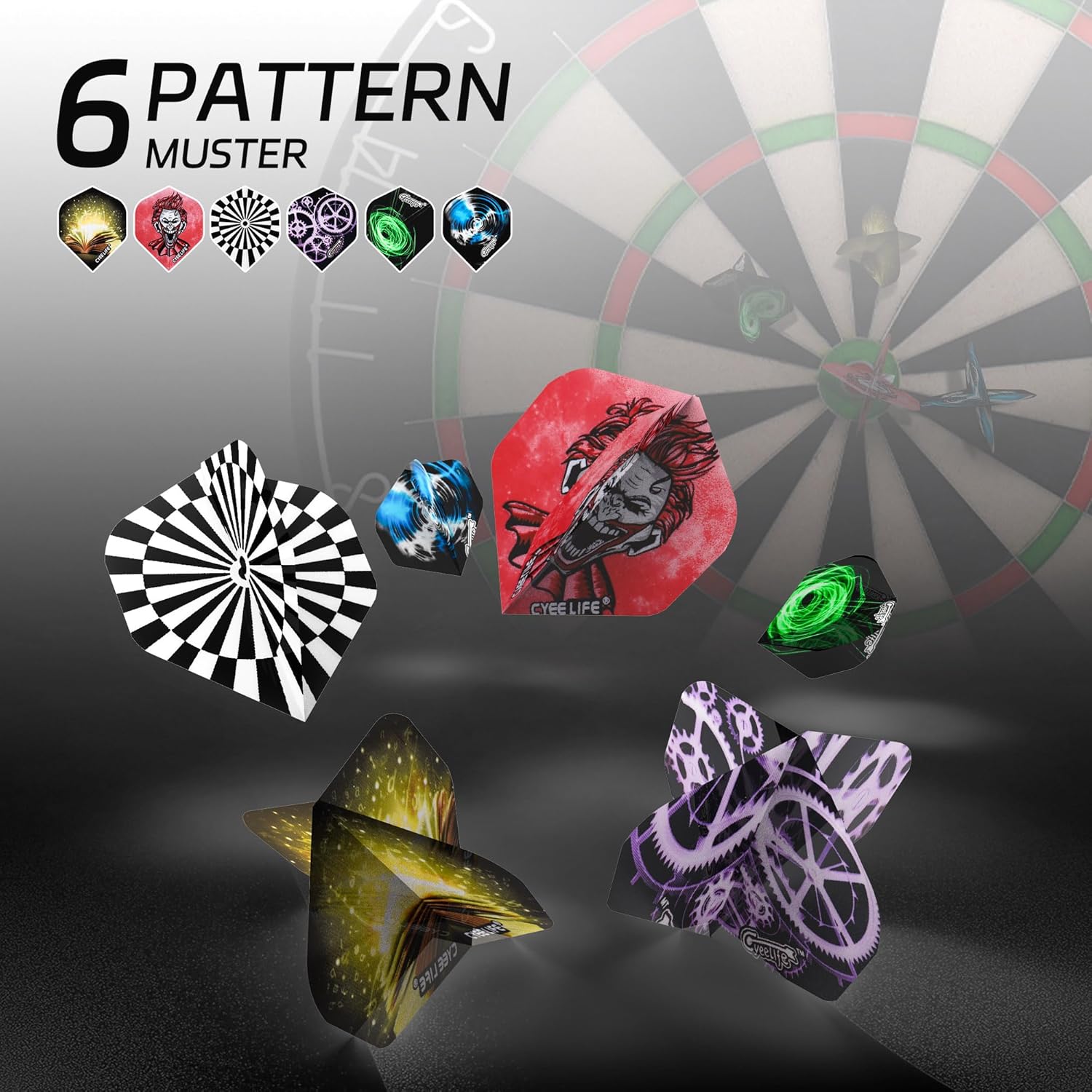 CyeeLife Darts Metal Tip, 18 Pieces Professional Steel Darts, Steel Darts Set with Shaft and Flights, for Beginners and Hobbyists