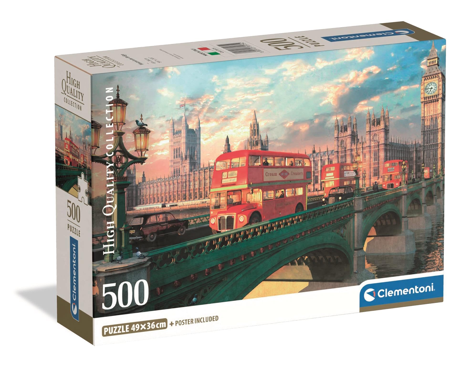 Clementoni Puzzle 500 pieces Collection, Westminster Bridge, London, Compact Box, Puzzle for Adults 14-99 Years, Made in Italy, 35575