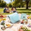 Newlly PU Leather Camera Case with Strap for Fujifilm Instax Mini 9/8/8+ (Mint) gallery image
