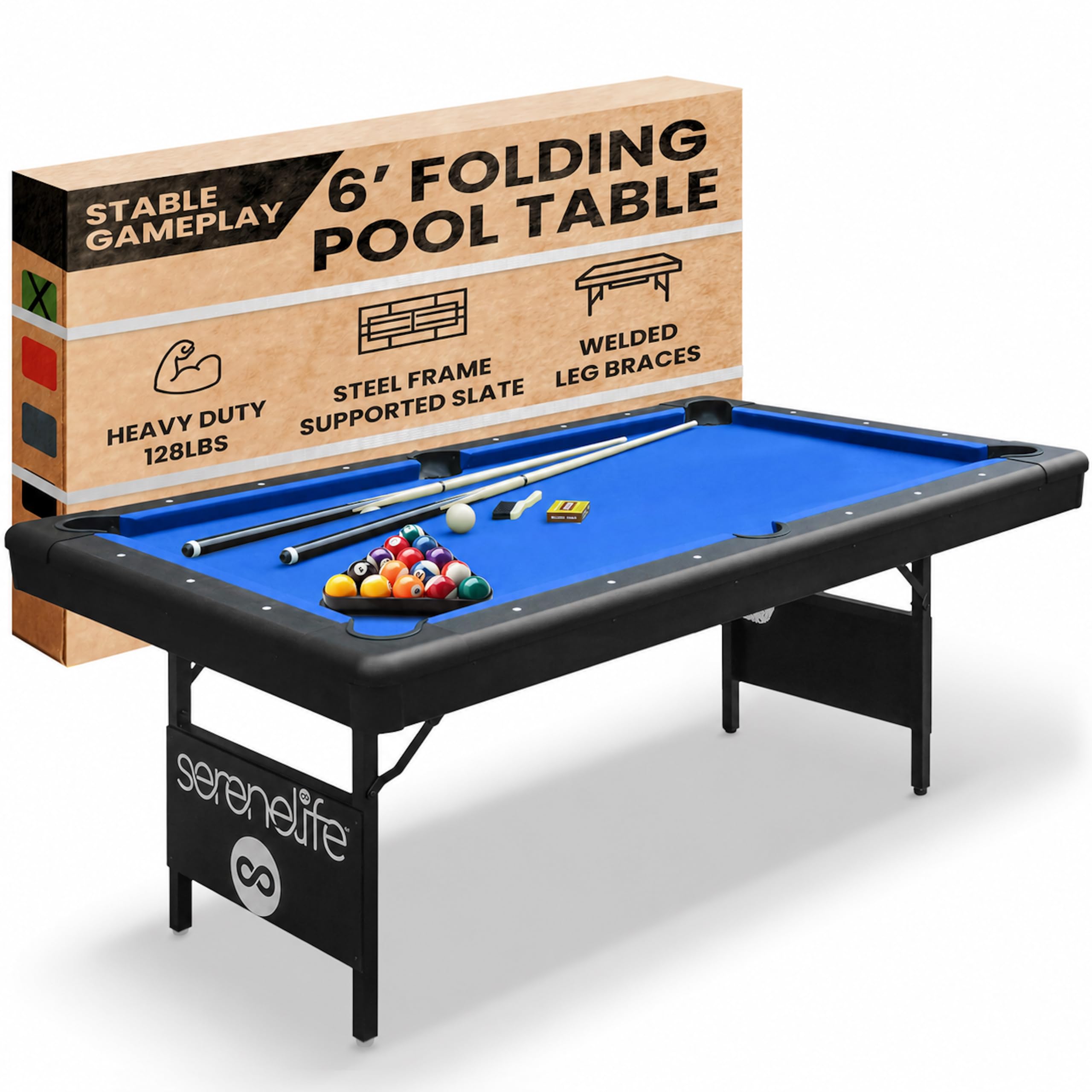 SereneLife 6-Ft Folding Pool Table
