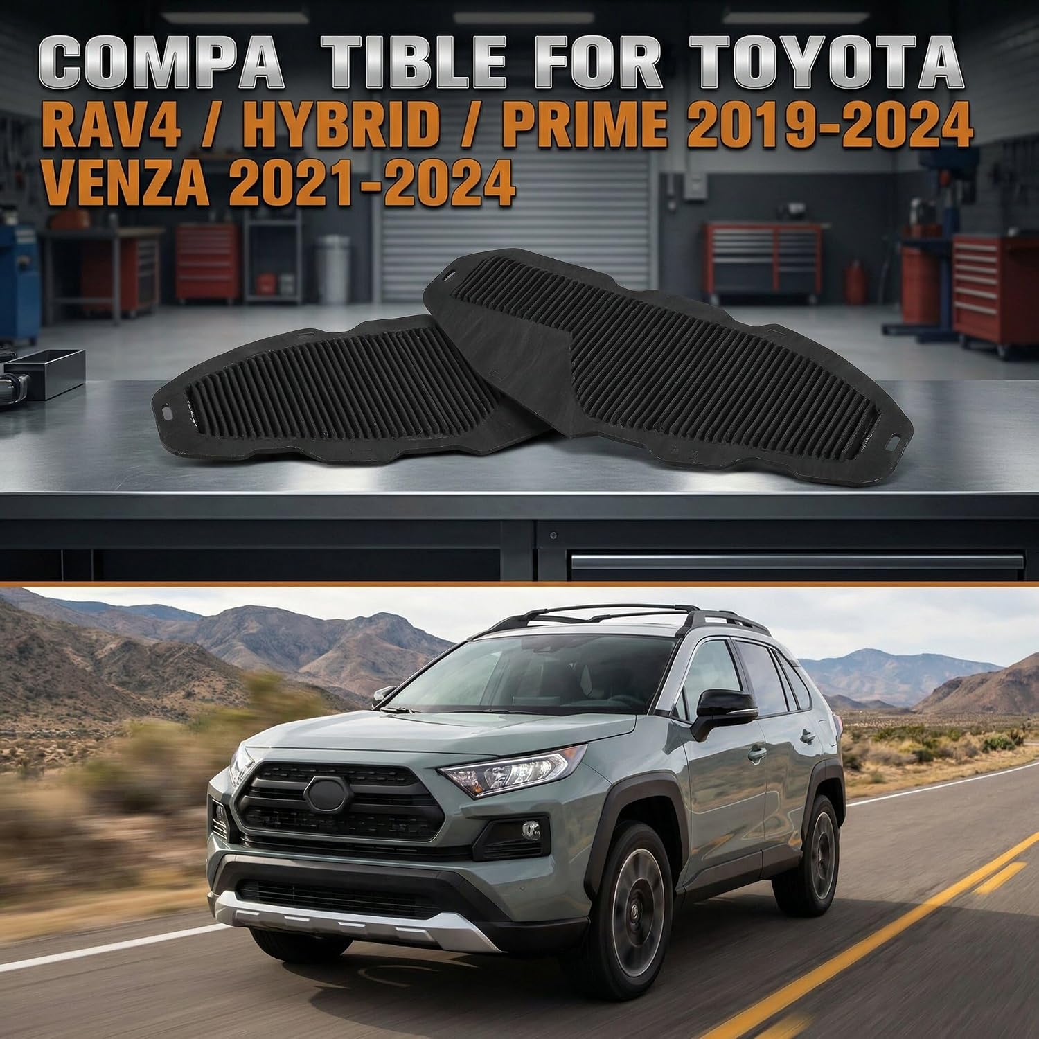 2Pcs HV Battery Cooling Air Intake Filter Screen Compatible with 2019-2024 Toyota RAV4 Hybrid/Prime 2021-2024 Venza G92DH-42010 Engine Cabin Air Filter Hybrid Battery Air Filter Replacement