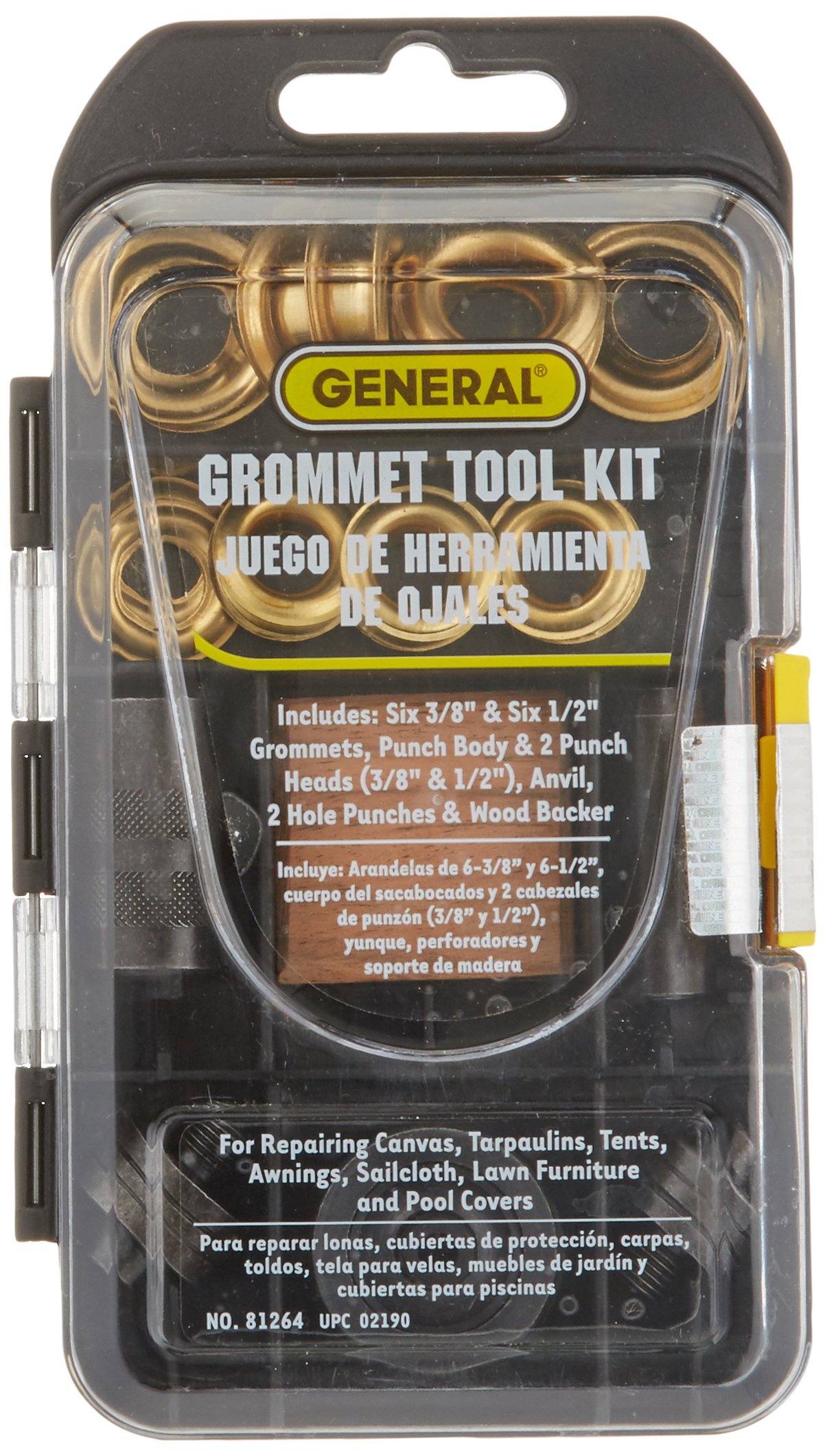 General Tools 3/8"1/2" Grommet Kit Rustproof Solid Brass Grommets