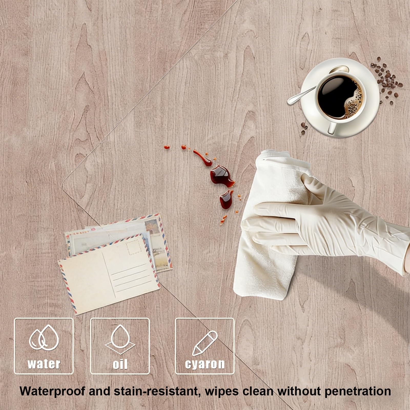 Tappetino da scrivania Trasparente, Tovaglia Trasparente in PVC 1 mm, Sottomano da Scrivania Impermeabile Antiscivolo per Ufficio casa, Cristallino Tovaglia Plastificata(120cm*200cm)