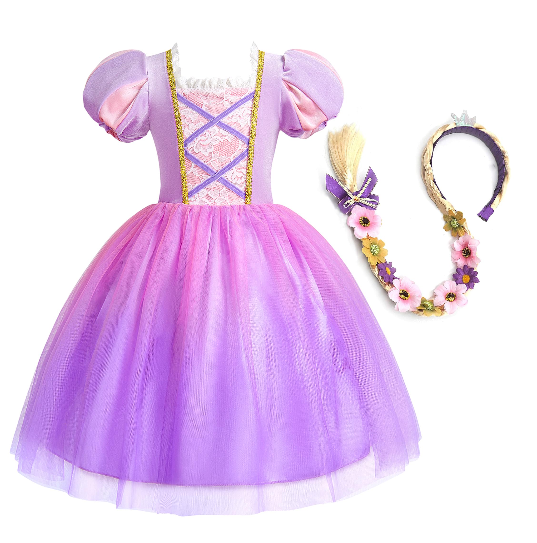 CQDY Princess Tiana Costume for Girls Green Frog Fairy Fancy Dress Halloween Birthday Party Outfits Clothes