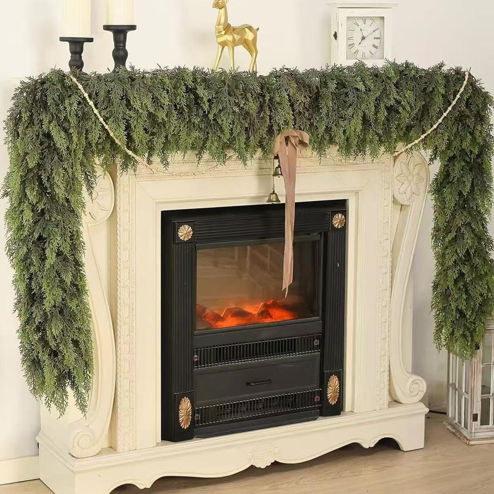 Guirnalda De Cedro Para La Navidad Decoración Navideña Resistente A Las
