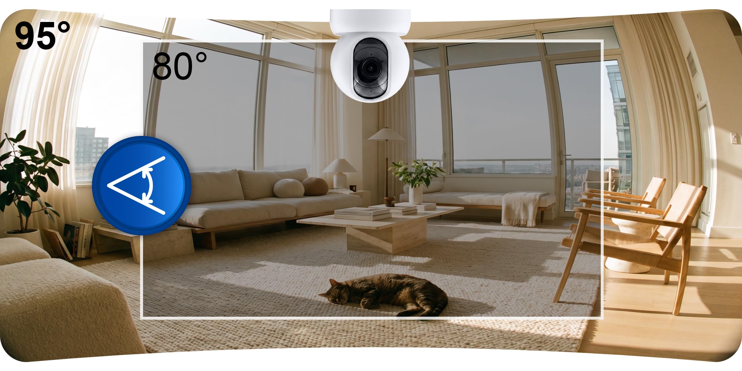 Berdsen Tuya - Cámara IP WiFi 3MP Monitor de bebé con cámara - Giratorio 355°/59° - Modo Nocturno, 4 LED IR, detección de Movimiento, Audio bidireccional, MicroSD