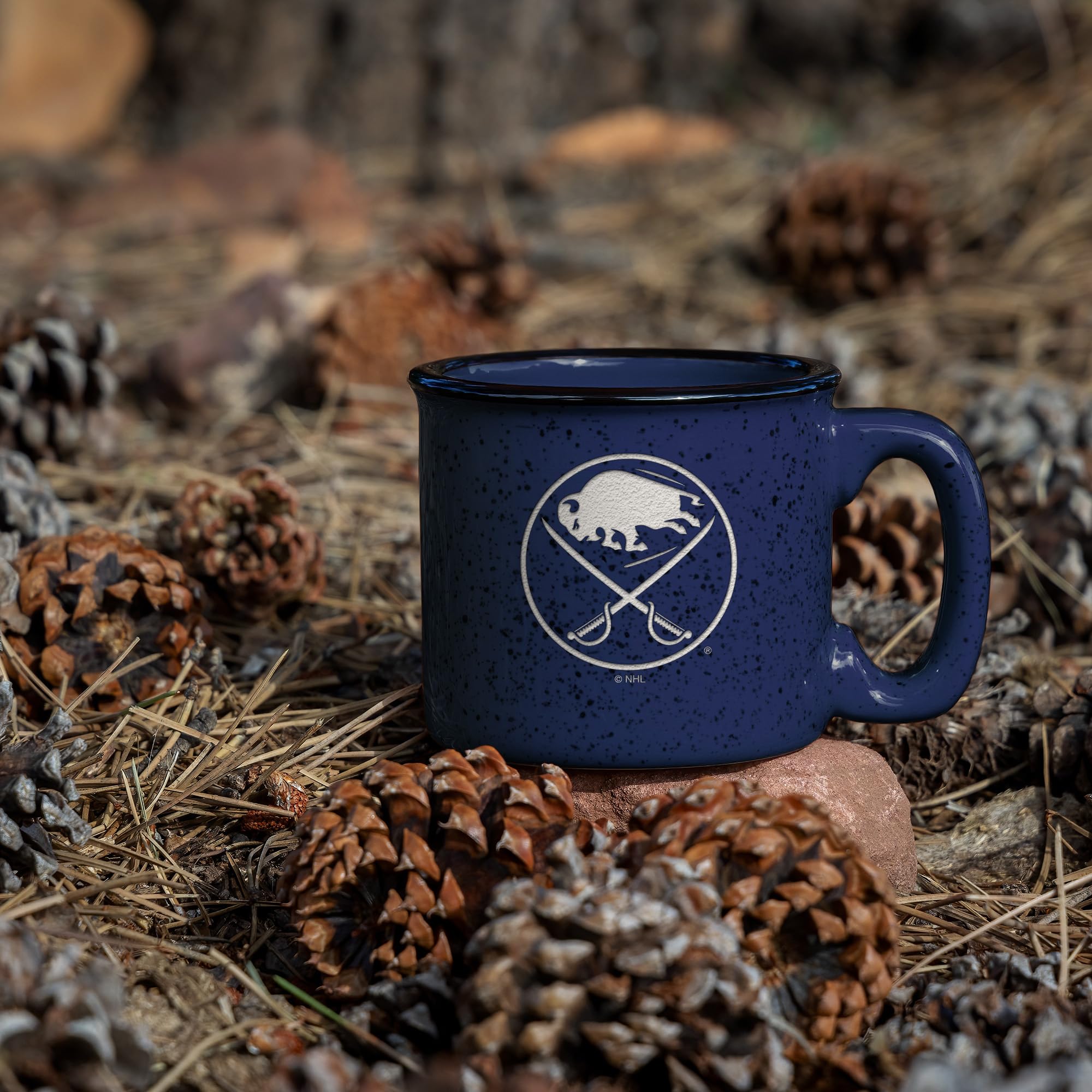 Amazon.com : Rico Industries NHL Buffalo Sabres Personalized 12oz. Speckle  Camper Coffee Mug, Deep Laser Engraved Logo, Ceramic Camping Mug with Navy  Body, Speckle Glaze : Sports & Outdoors