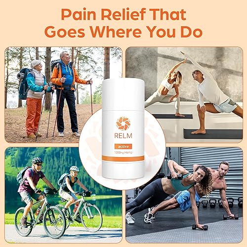 Miniatura 4 de Crema de cáñamo para músculos, articulaciones, nervios y piel, alivio de acción rápida, Relm Active Hemp Stick, 1000 mg 3 oz