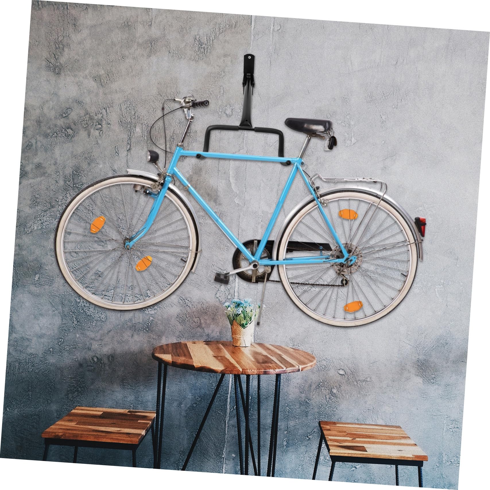 Gancio per Bici Muro Pieghevole Nero in Acciaio, Supporto a Parete