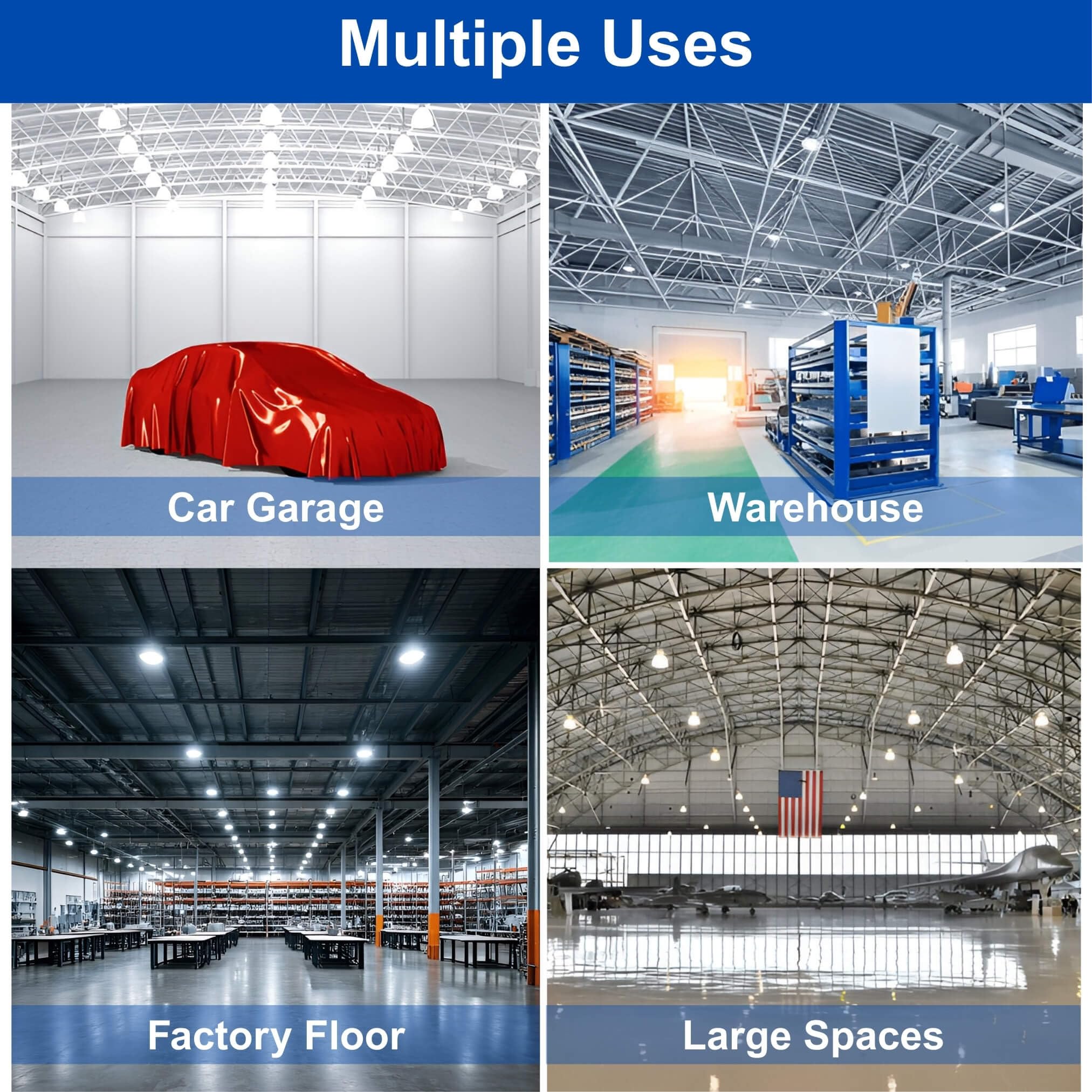 300W 240W 36000LM High Bay LED Shop Light Dimmable CCT Adjustable HighBay Lights for Warehouse Factory Gym Garage — view 8