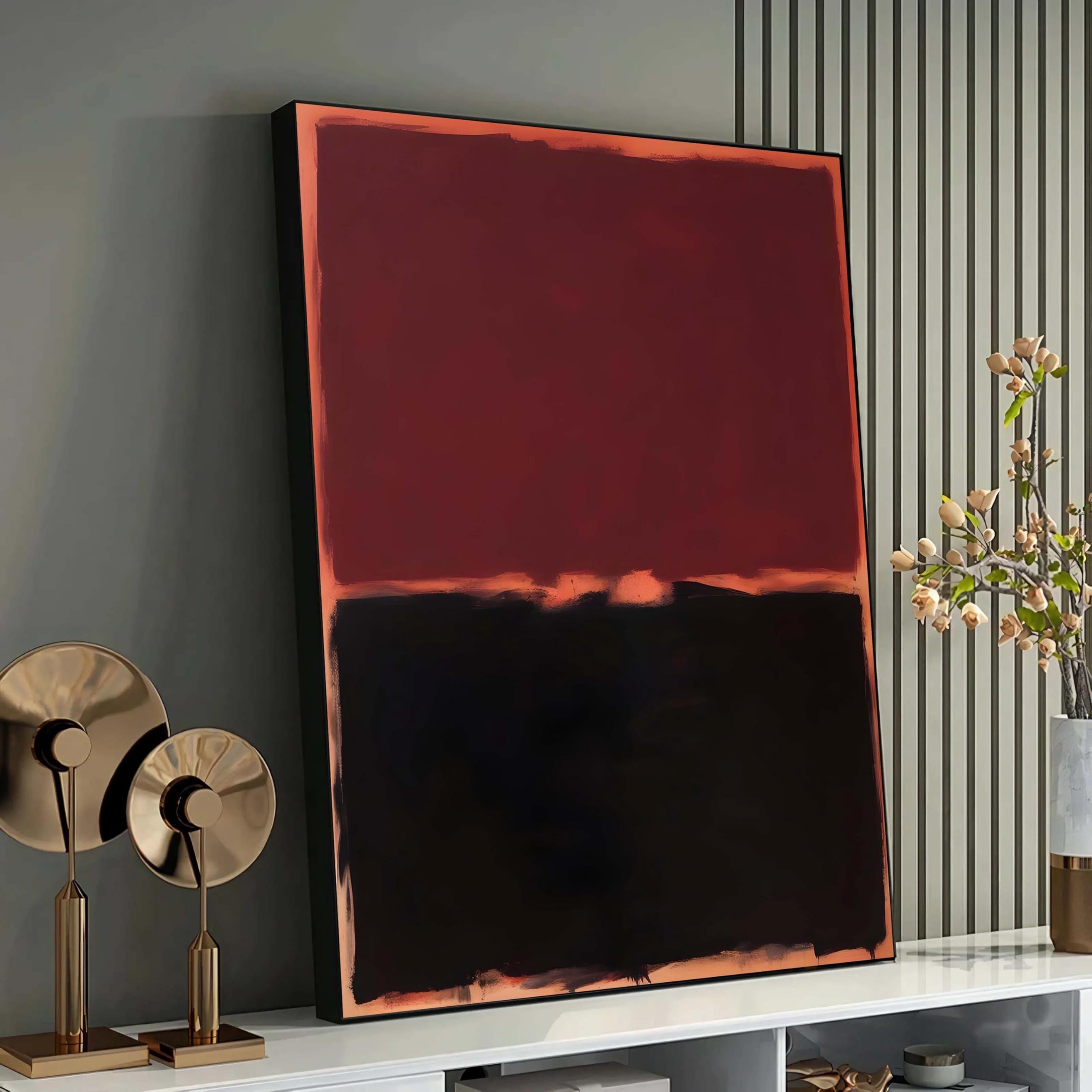 XBTYKPB Textura - Cuadro en lienzo enmarcado, arte abstracto para pared, pintura minimalista, lienzo listo para colgar, decoración contemporánea (21x30cm/marco interior)